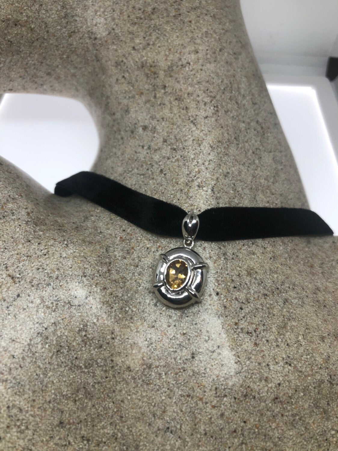 Vintage Handmade Sterling Silver Golden Lemon Citrine Pendant