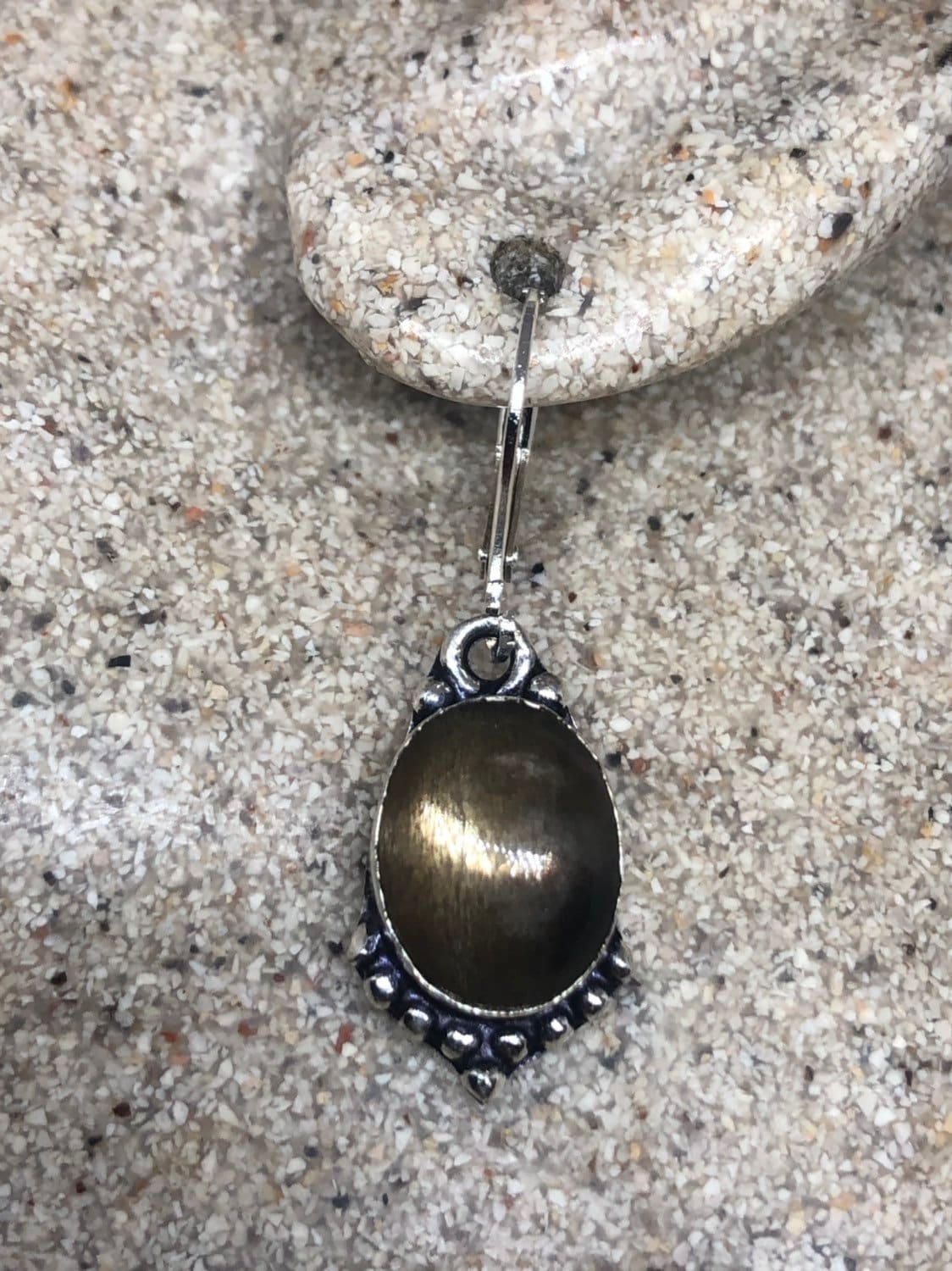 Vintage Labradorite Silver Dangle Earrings