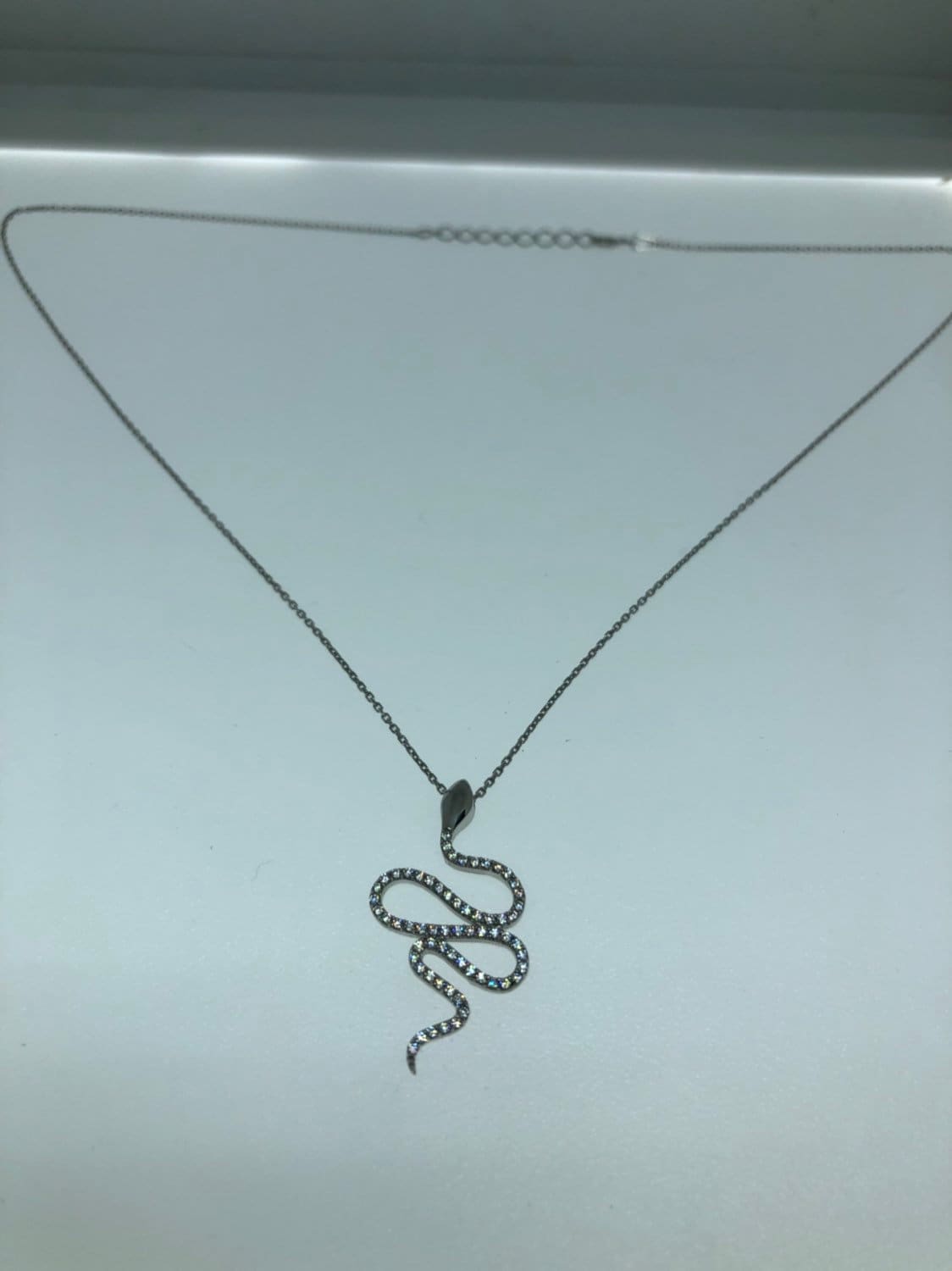 Handmade Gothic Styled Silver Finished Genuine Austrin Crystal Snake Choker Necklace