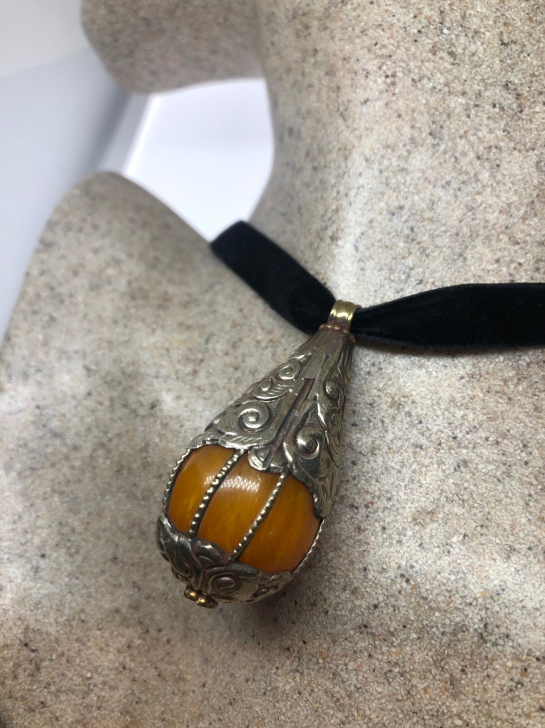 Medium Tibetian Yellow Pendant