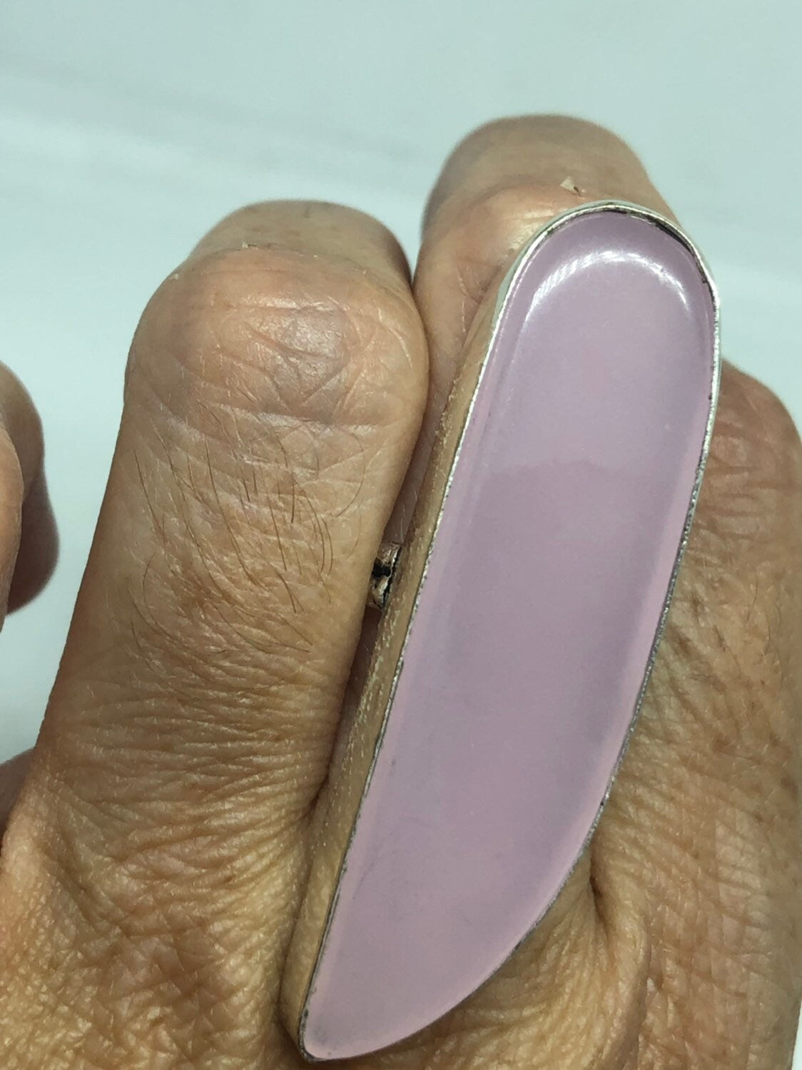 Vintage Genuine Rose Quartz Silver Ring