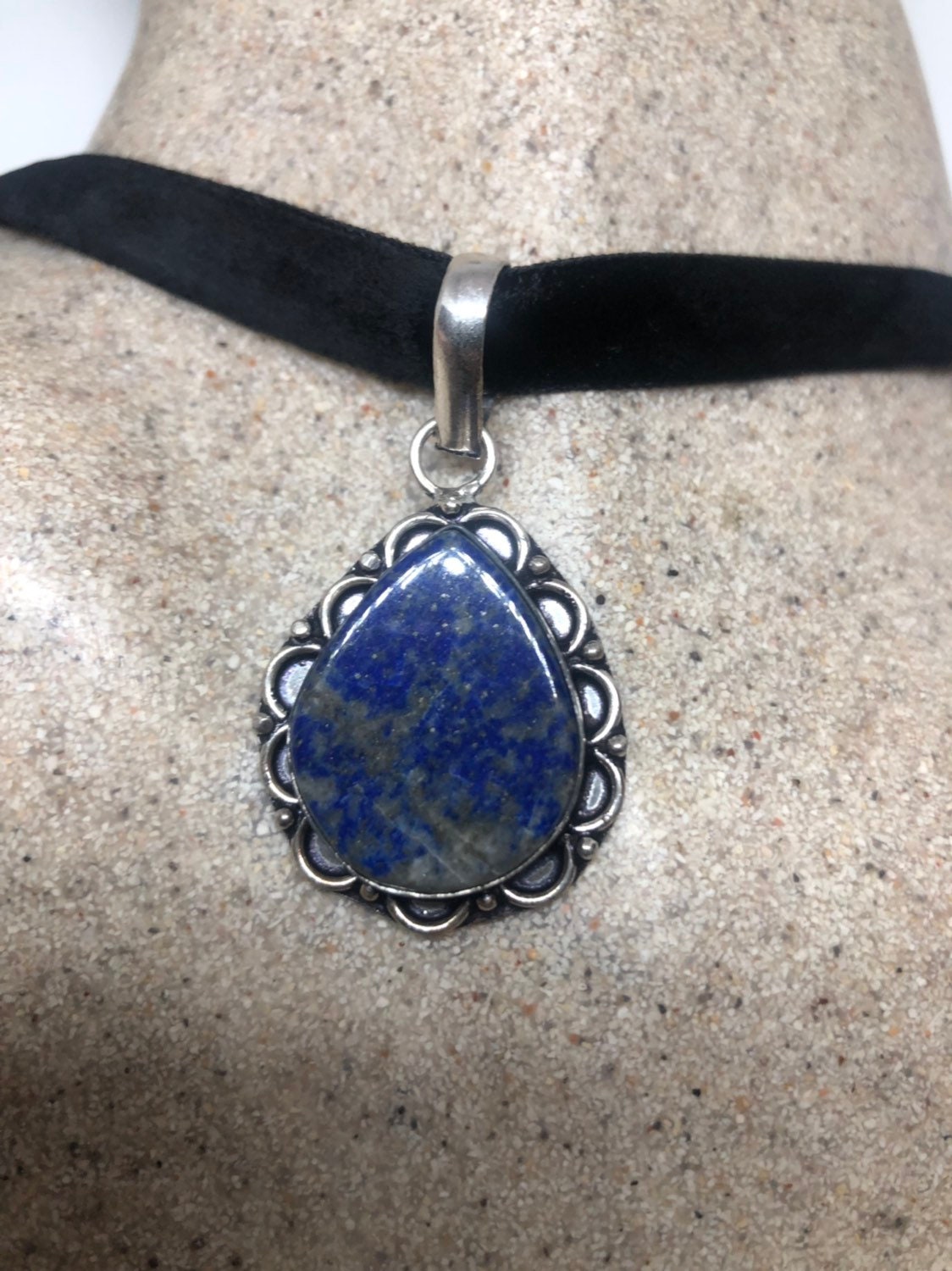 Vintage Hand Made Tibetan Lapis Necklace.