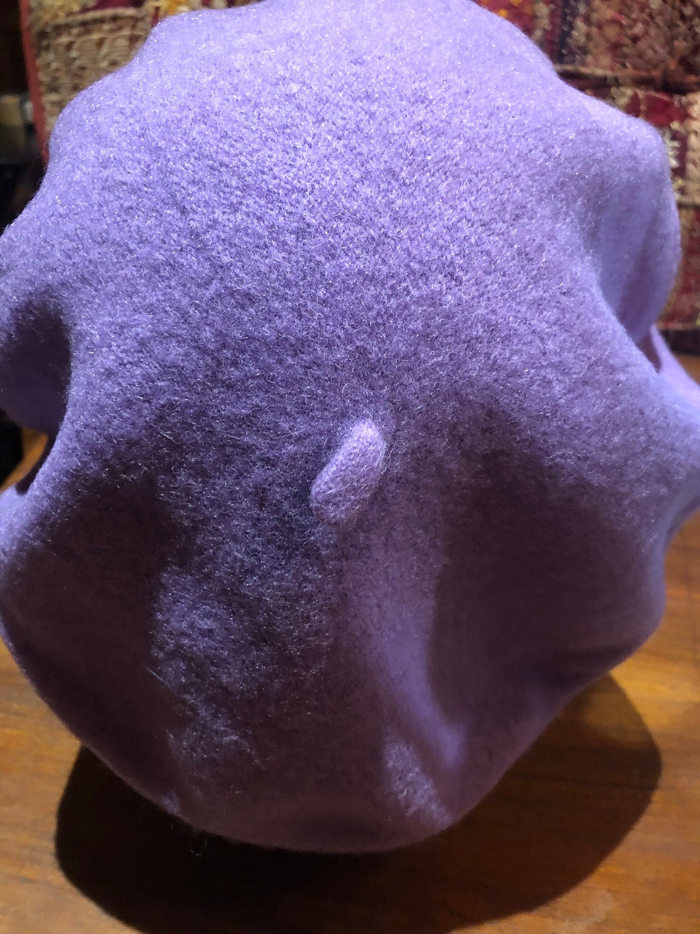 Vintage Purple Wool Felt 11 in Beret Hat