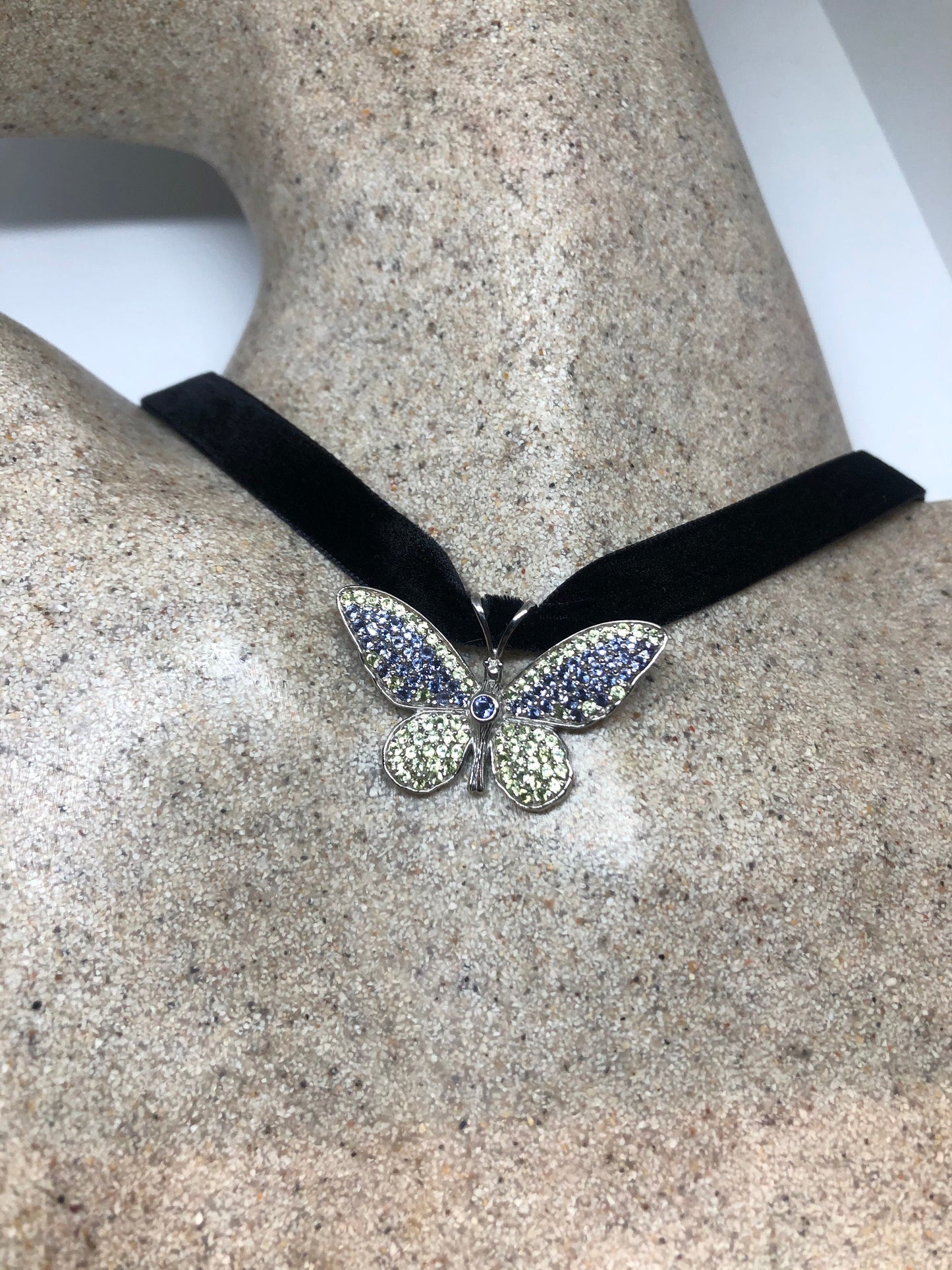 Handmade 925 Sterling Silver Vintage Butterfly Choker