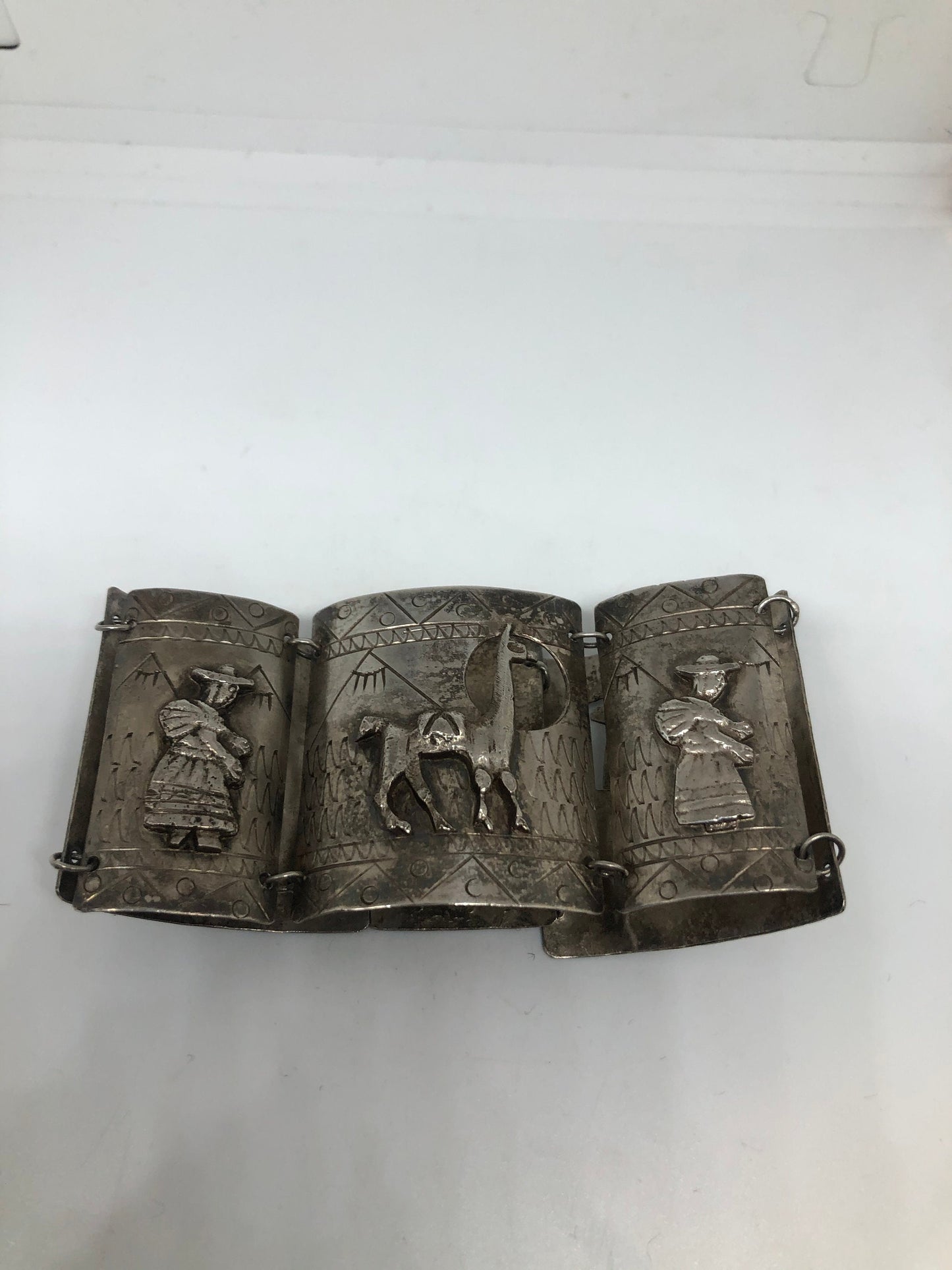 Vintage South American 925 Sterling Silver cutwork Bracelet