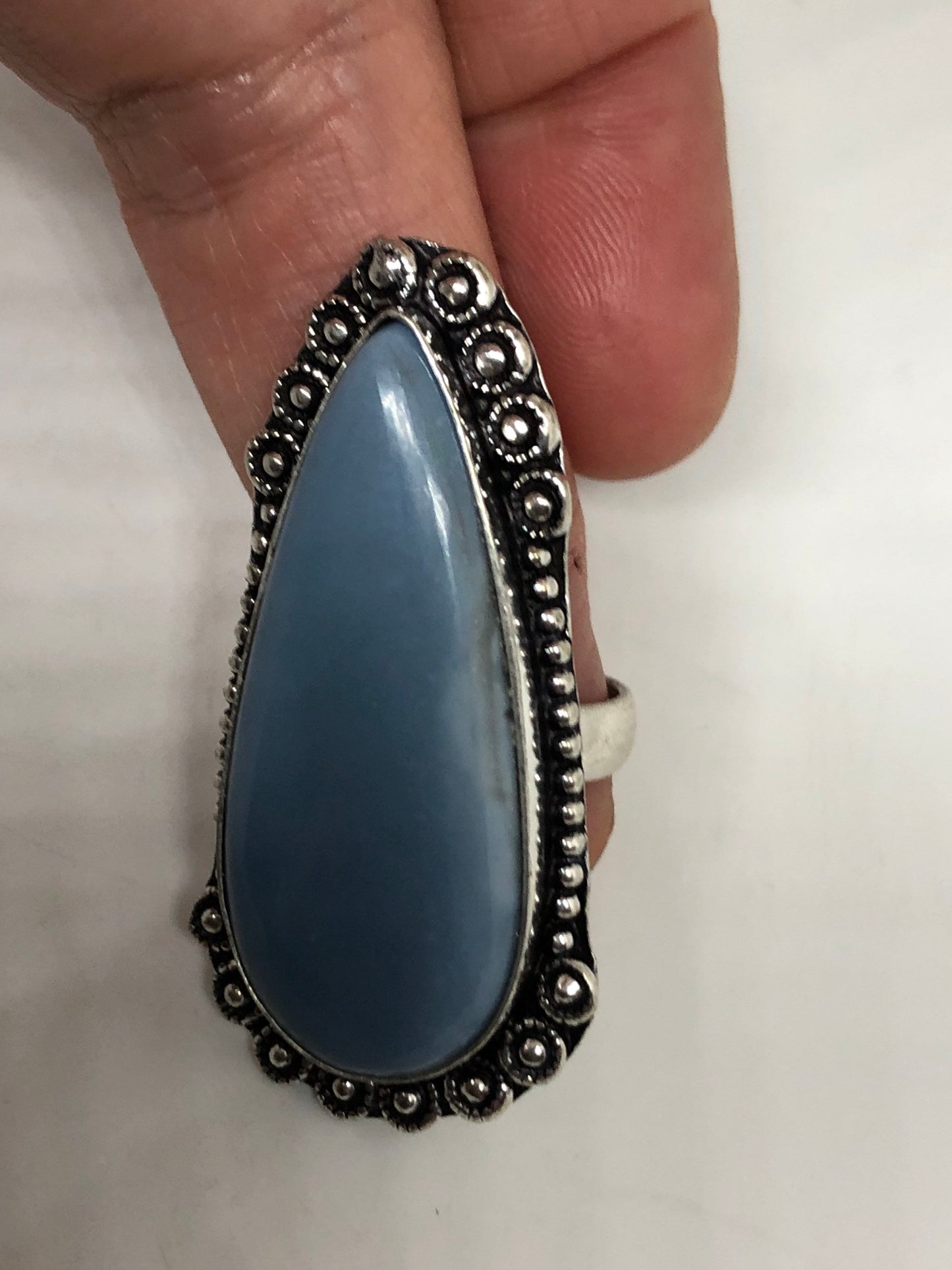 Vintage Blue Onyx Ring Cocktail Size 6