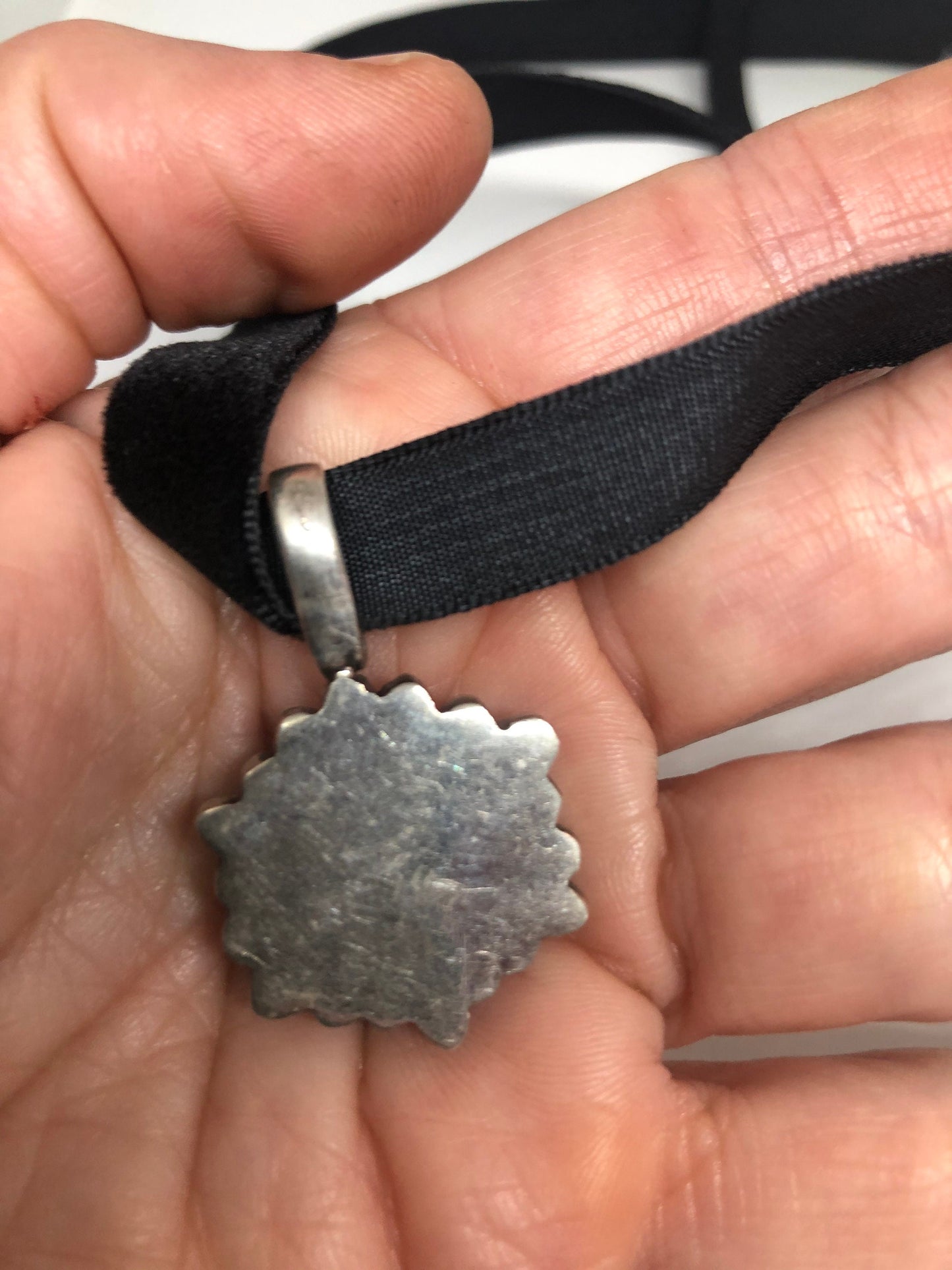 Vintage Pink Raw Ruby Choker 925 Sterling Silver Pendant Necklace