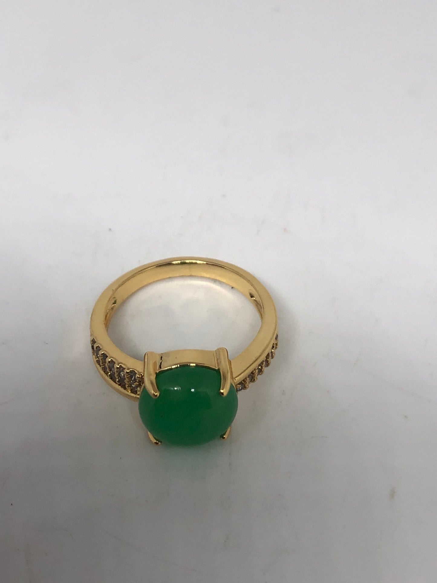 Vintage Lucky Green Nephrite Jade Ring