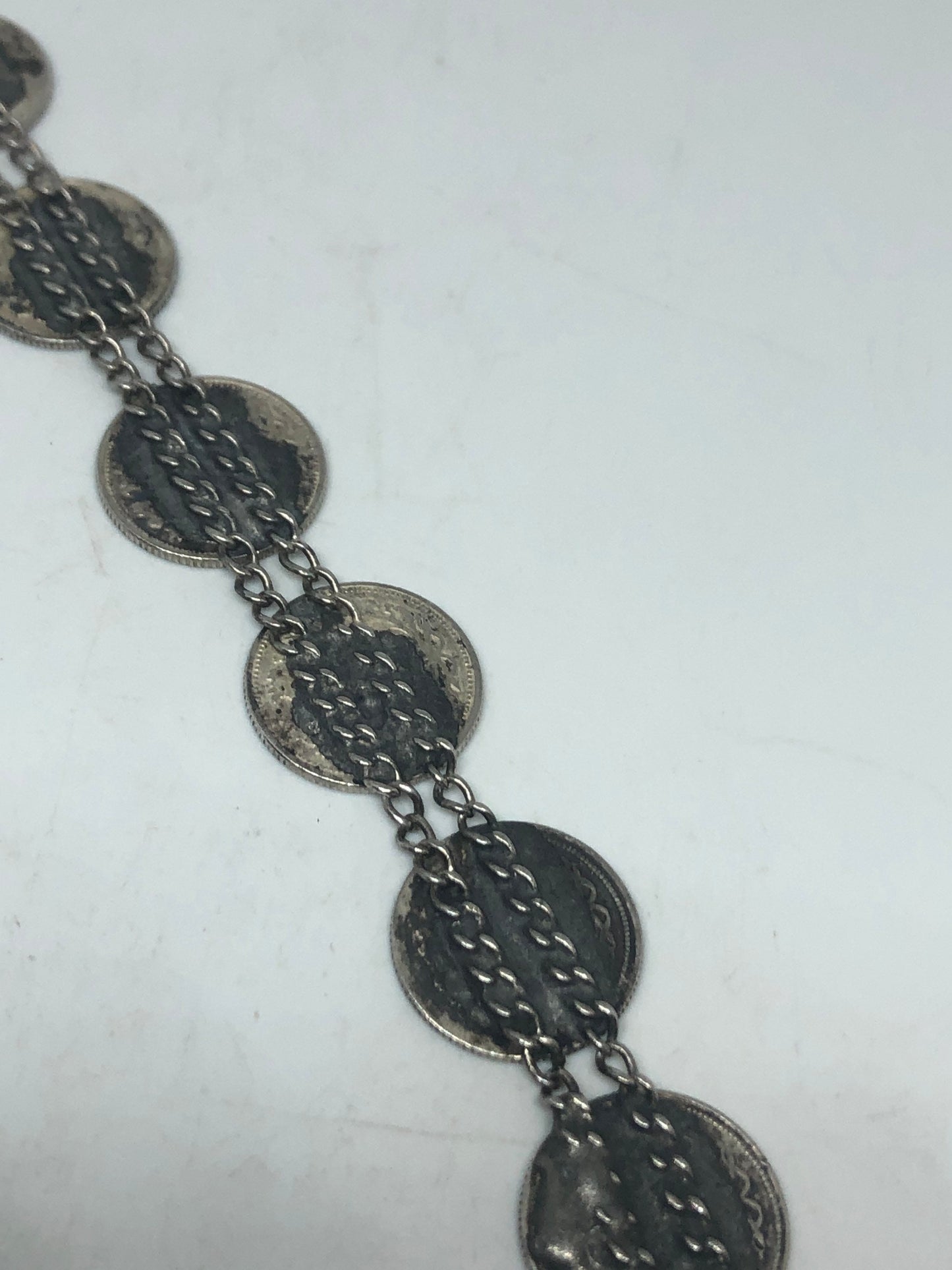 Vintage Coin Bracelet 925 Sterling Silver