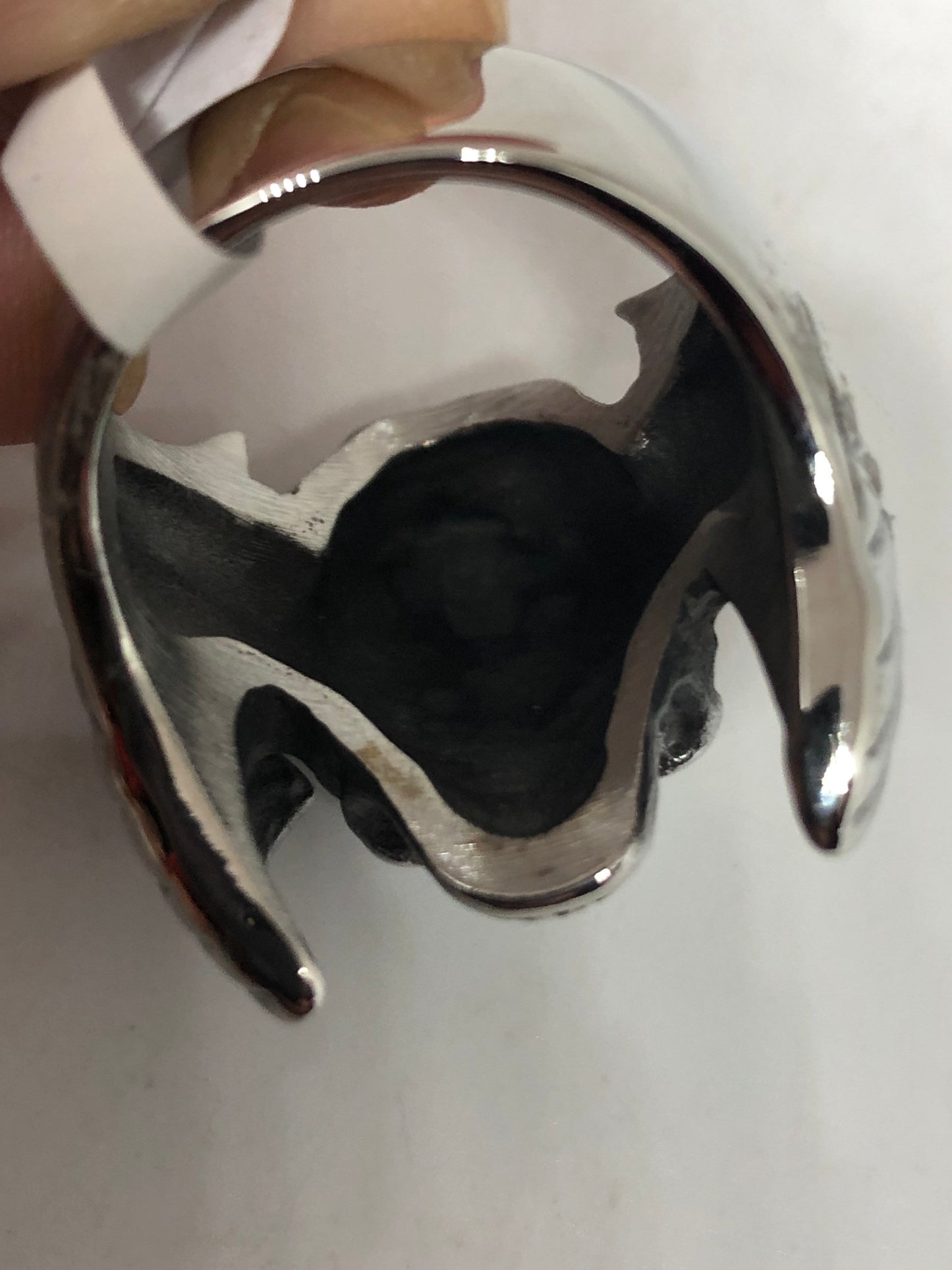 Vintage winged biker Skull Mens Ring Gothic Silver Stainless Steel