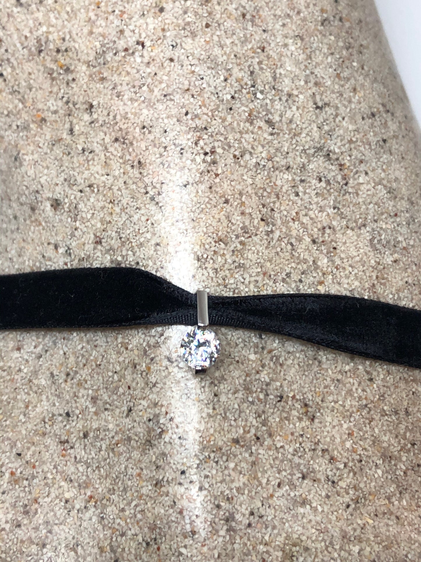 Vintage Cubic Zirconia Choker 925 Sterling Silver Deco Pendant Necklace