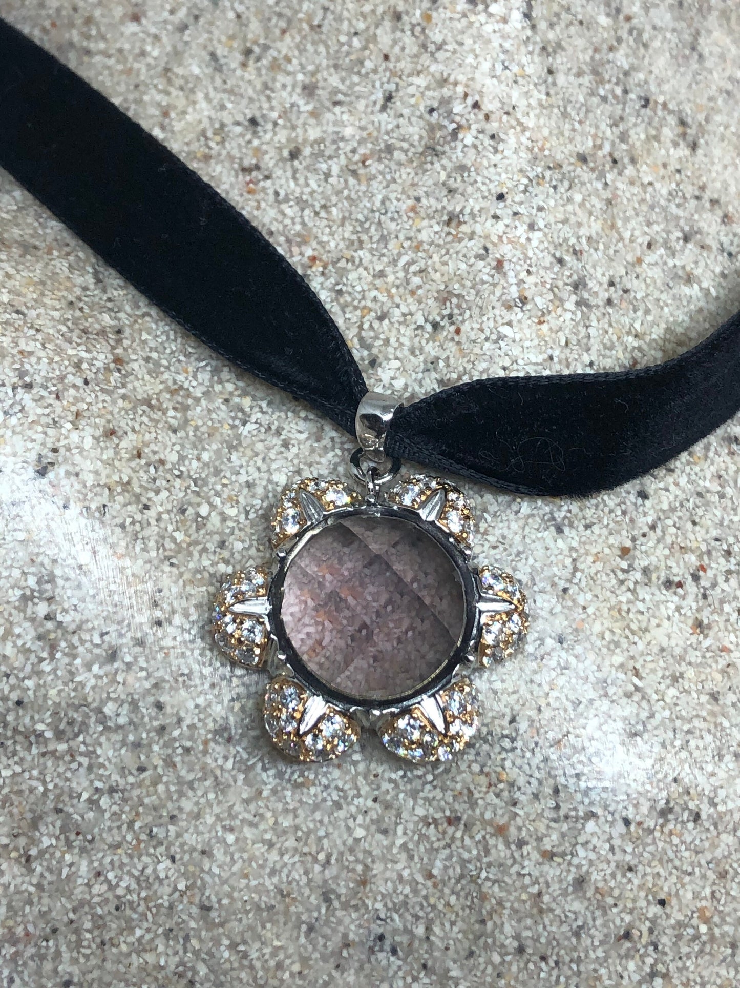 Vintage Handmade 925 Sterling Silver Smoky Quartz Pendant