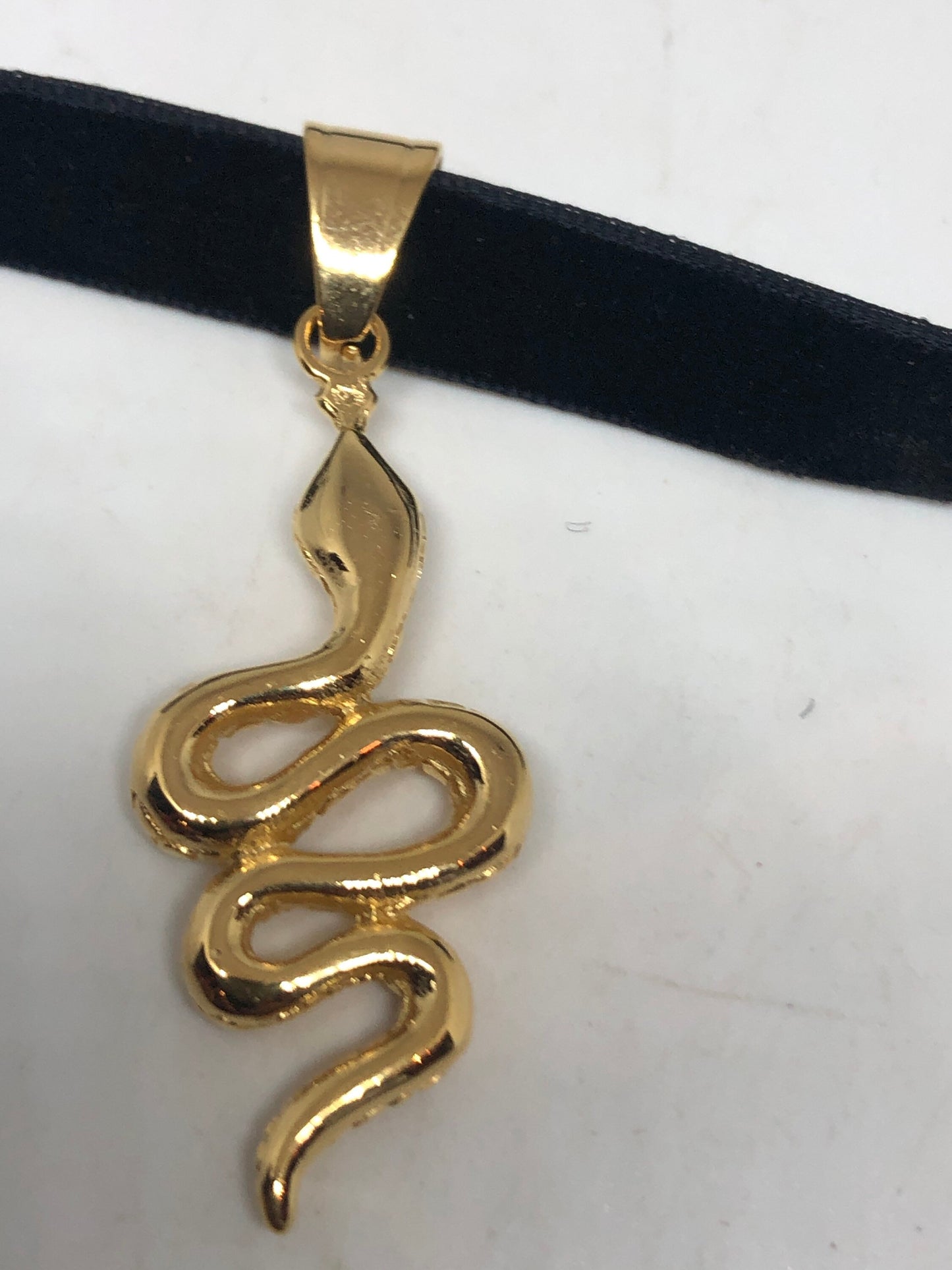 Vintage Golden Stainless Steel Snake Choker Necklace