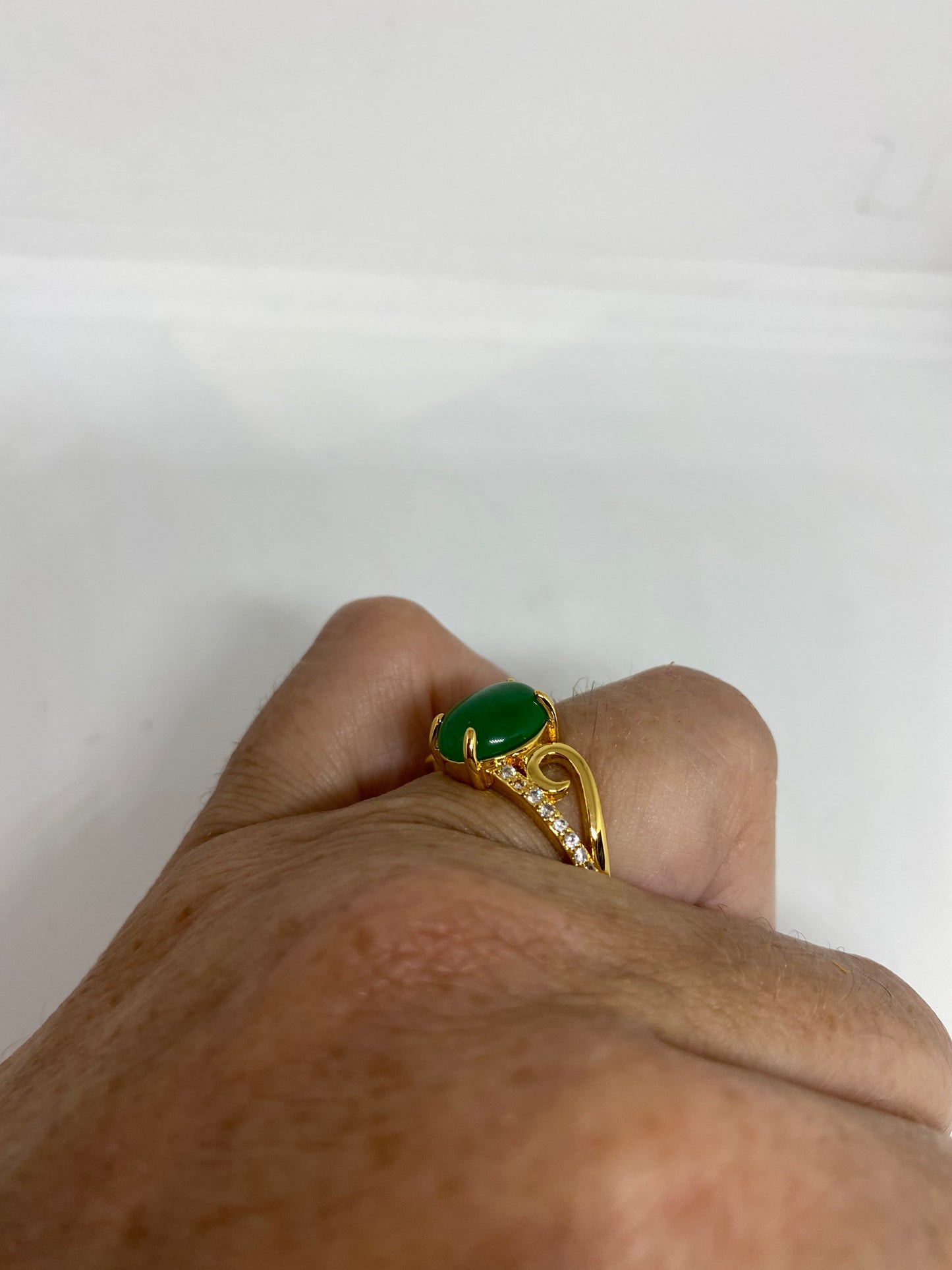 Vintage Lucky Green Nephrite Jade Ring