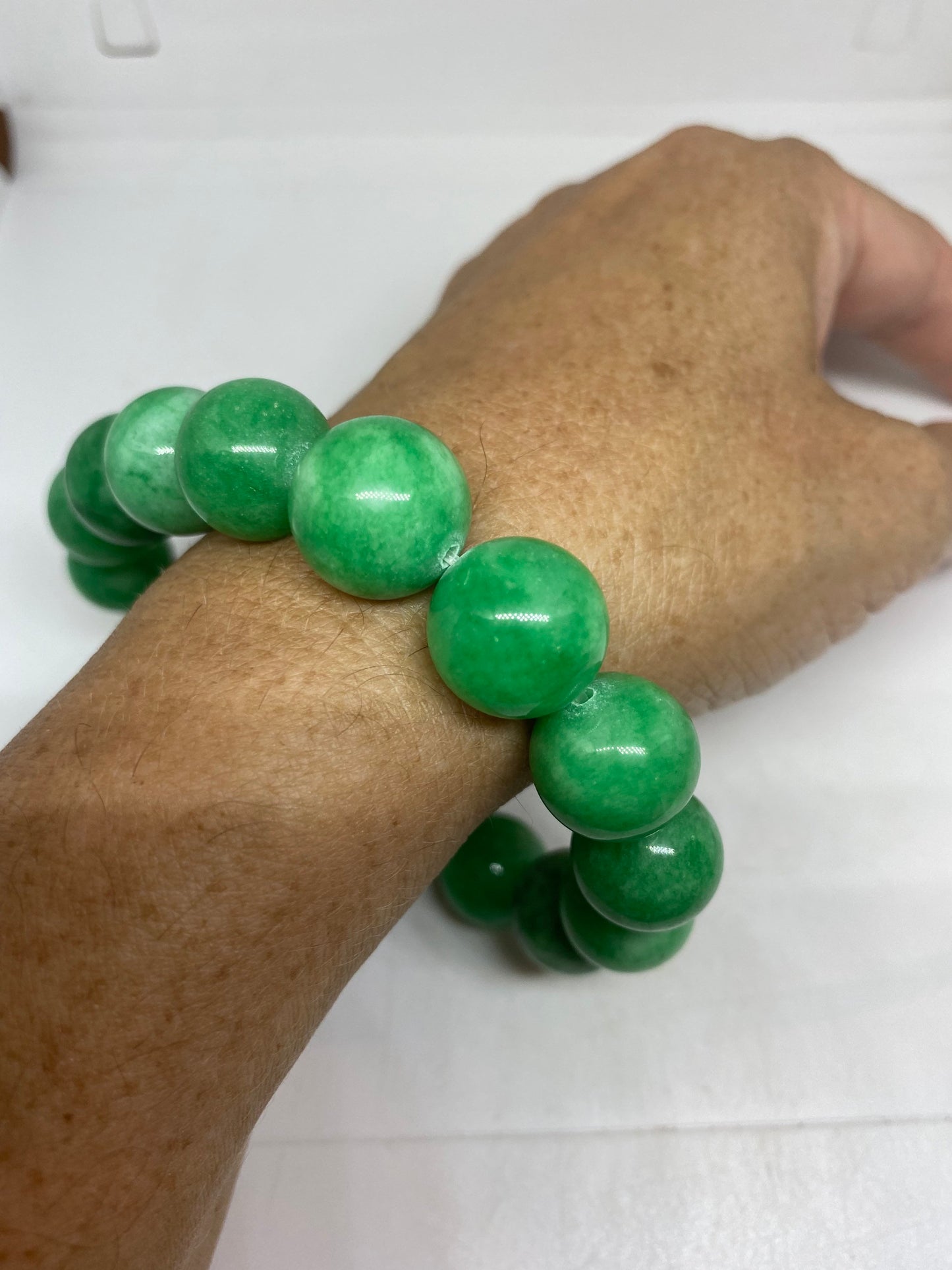 Vintage Fun Green Jade Lucky Stretch Bracelet