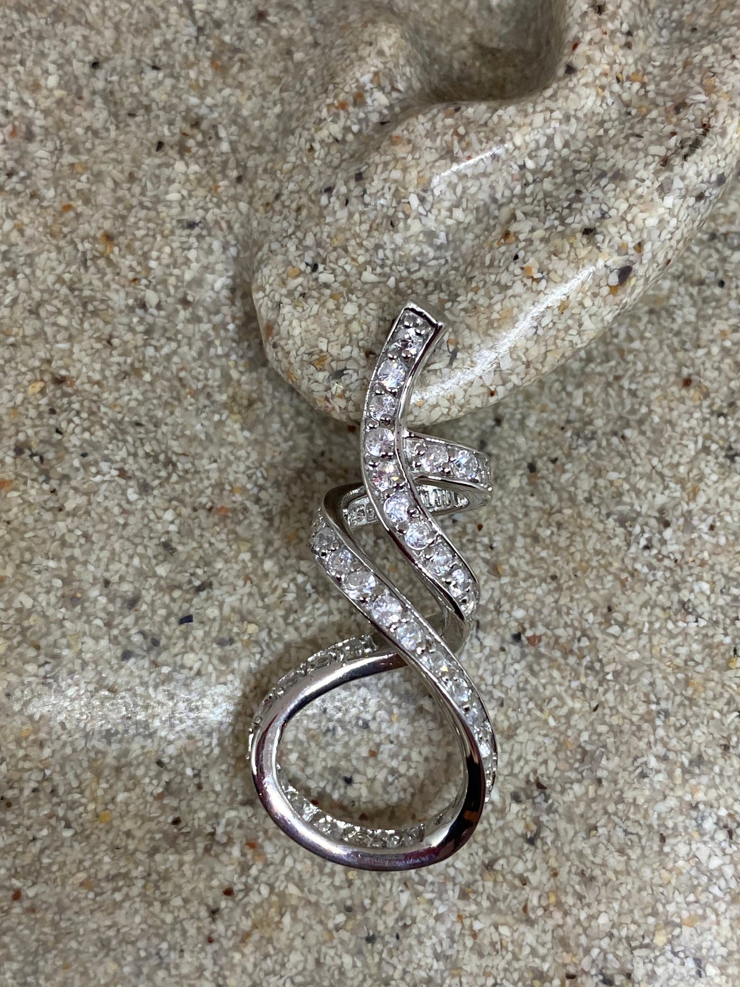 Vintage Genuine White Sapphire 925 Sterling Silver Dangle Chandelier Earrings