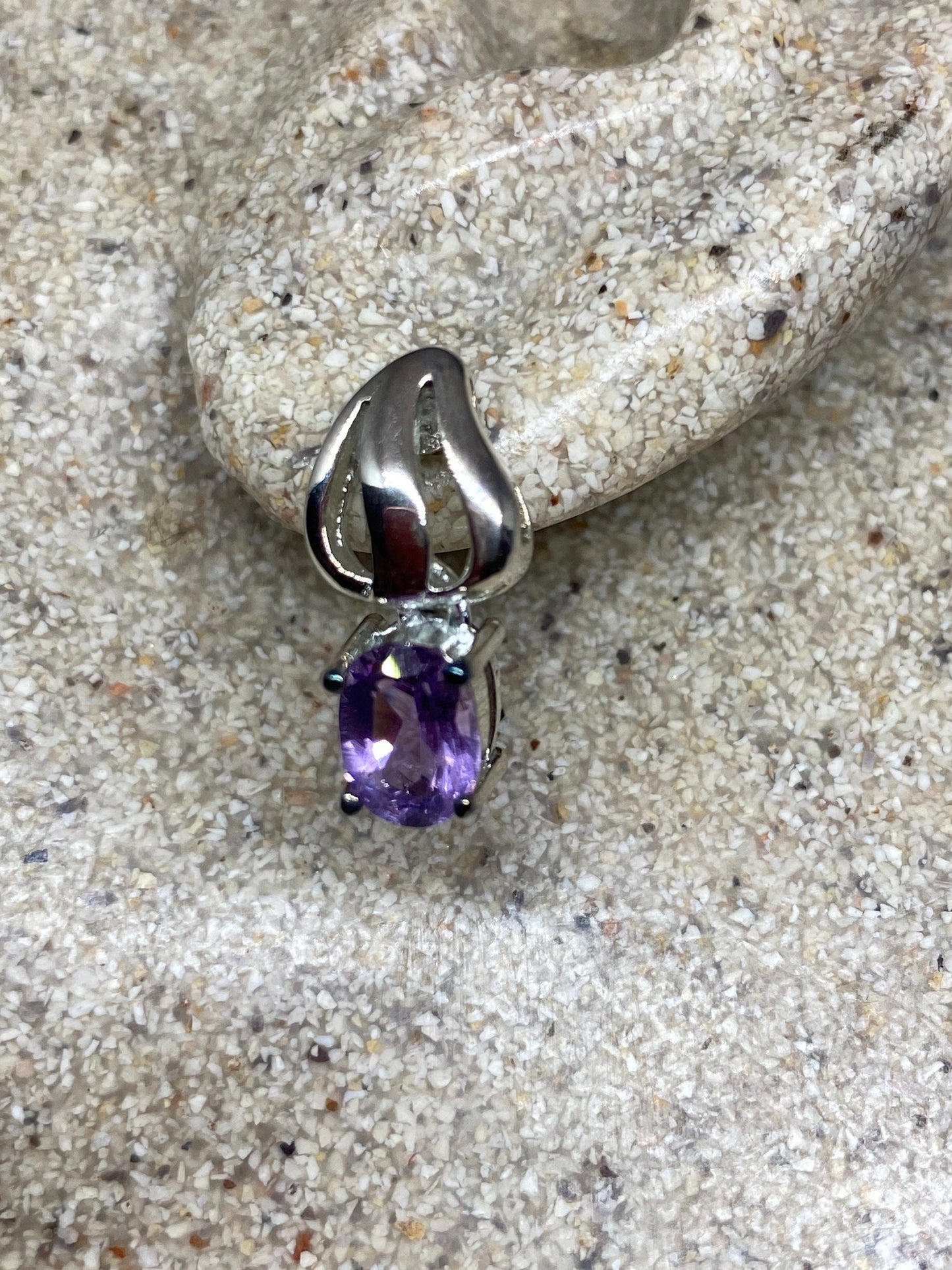 Vintage Amethyst Earrings 925 Sterling Silver Dangle