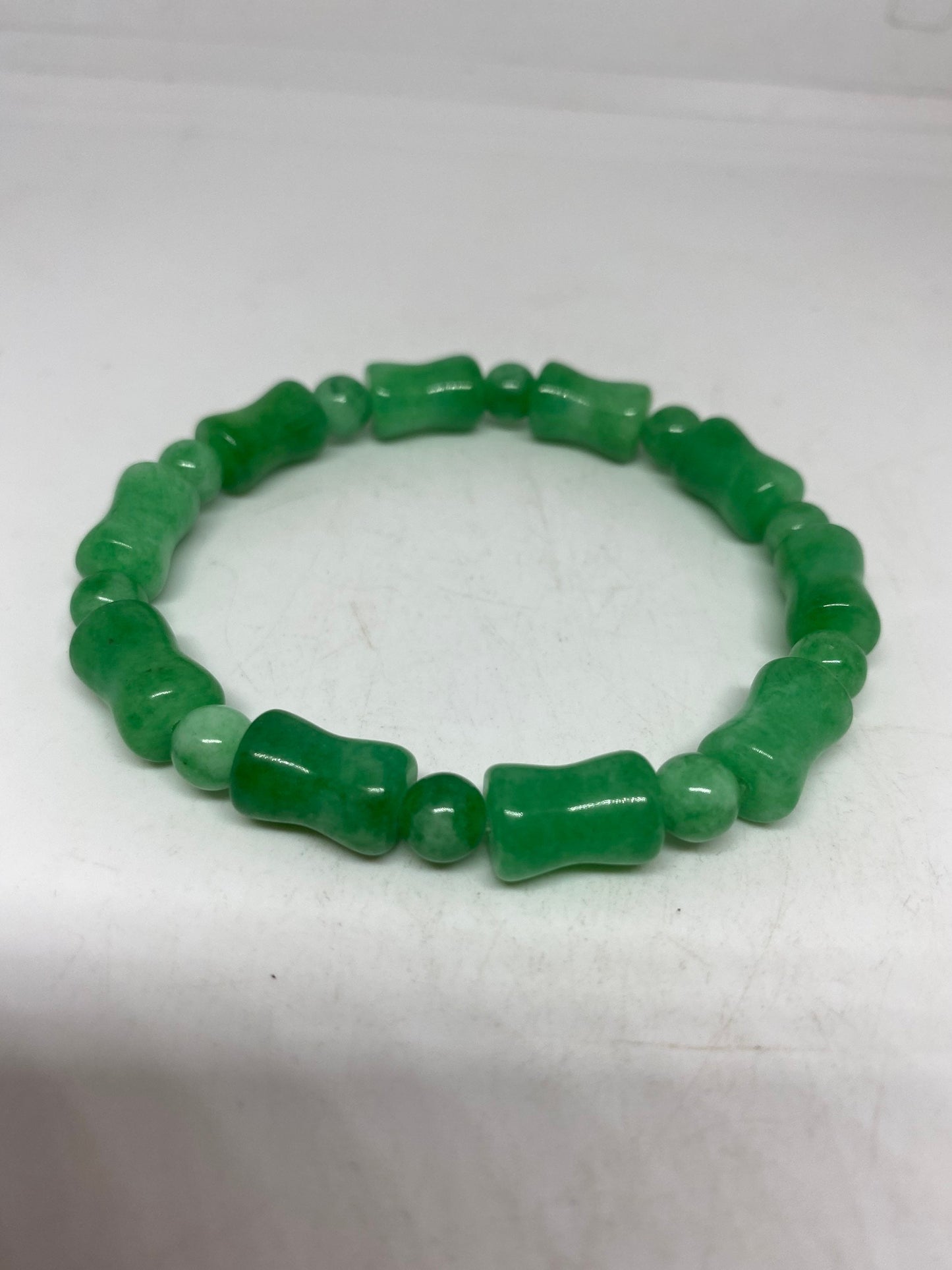 Vintage Fun Green Jade Lucky Stretch Bracelet