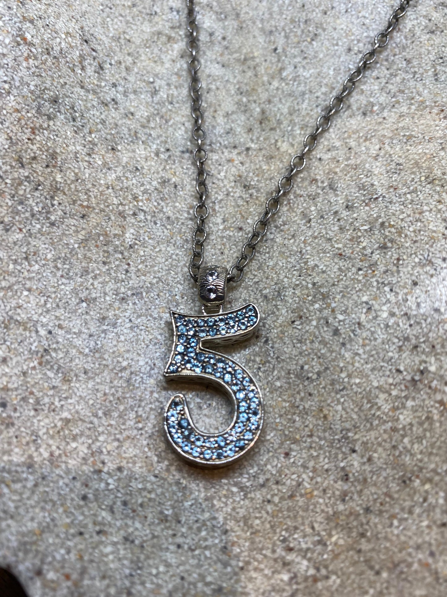 Vintage Genuine Blue Topaz 925 Sterling Silver Necklace Pendant