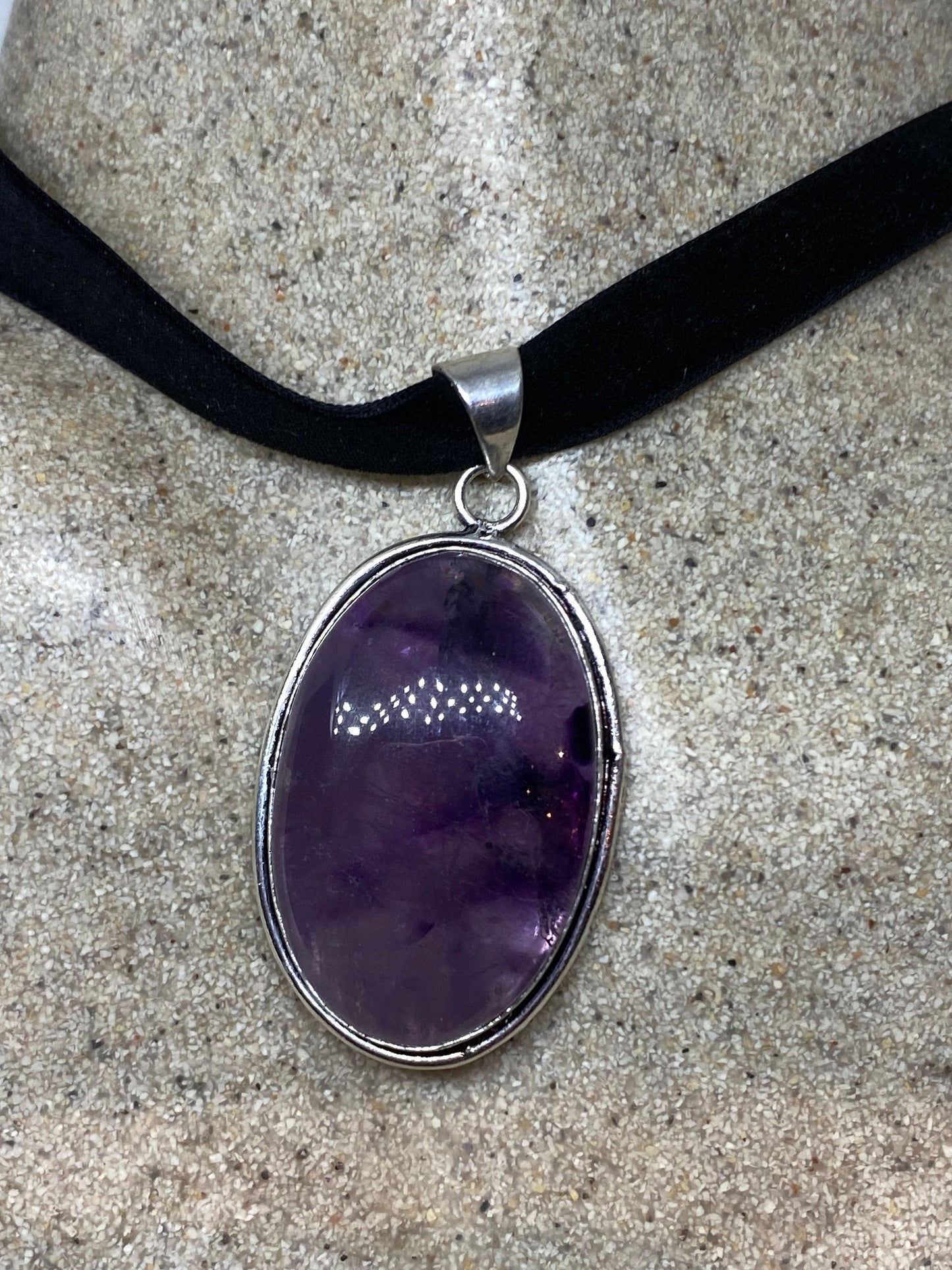 Vintage Purple Amethyst Choker Necklace
