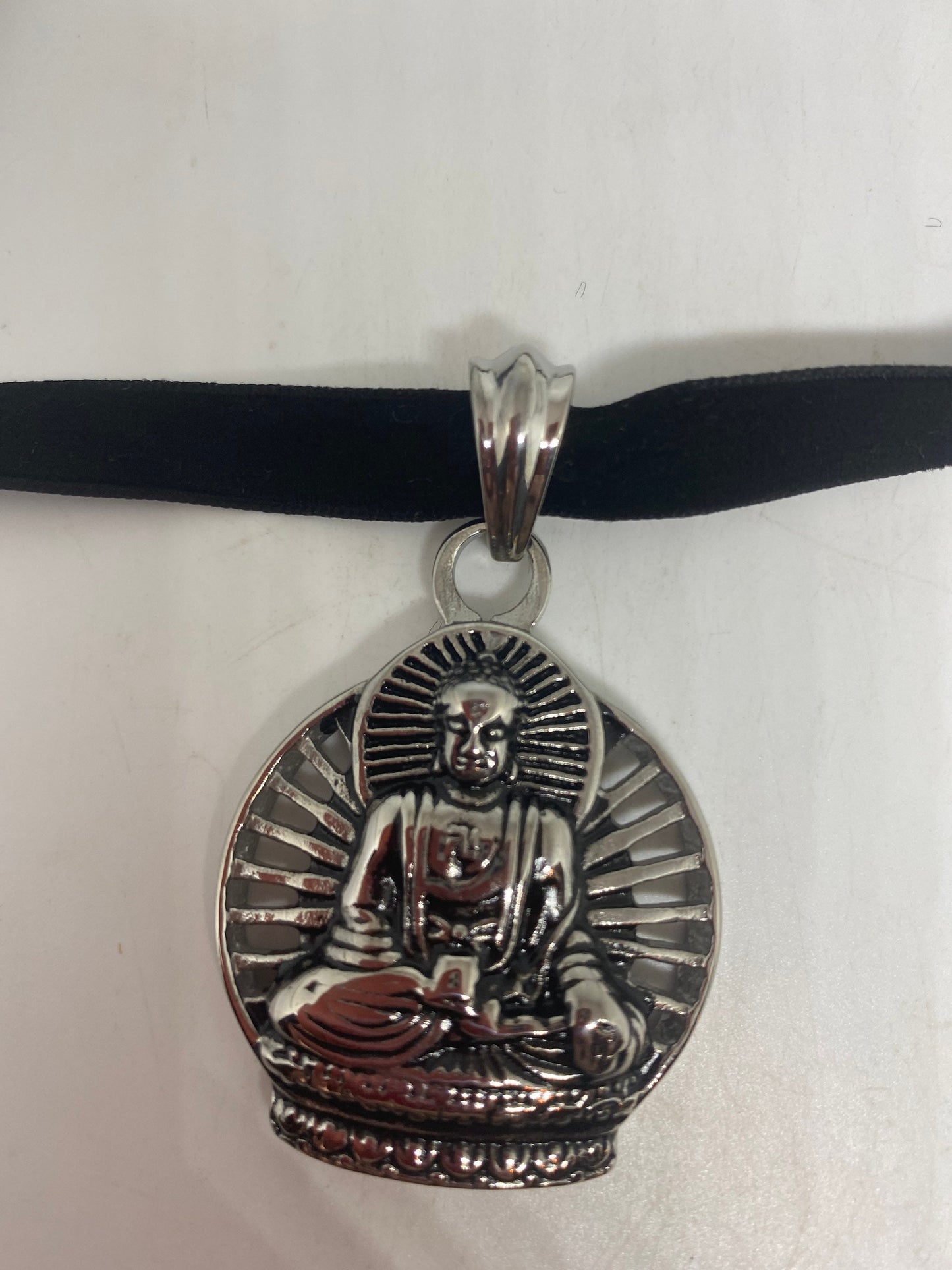 Vintage Handmade Stainless Steel Buddha Amulet Pendant