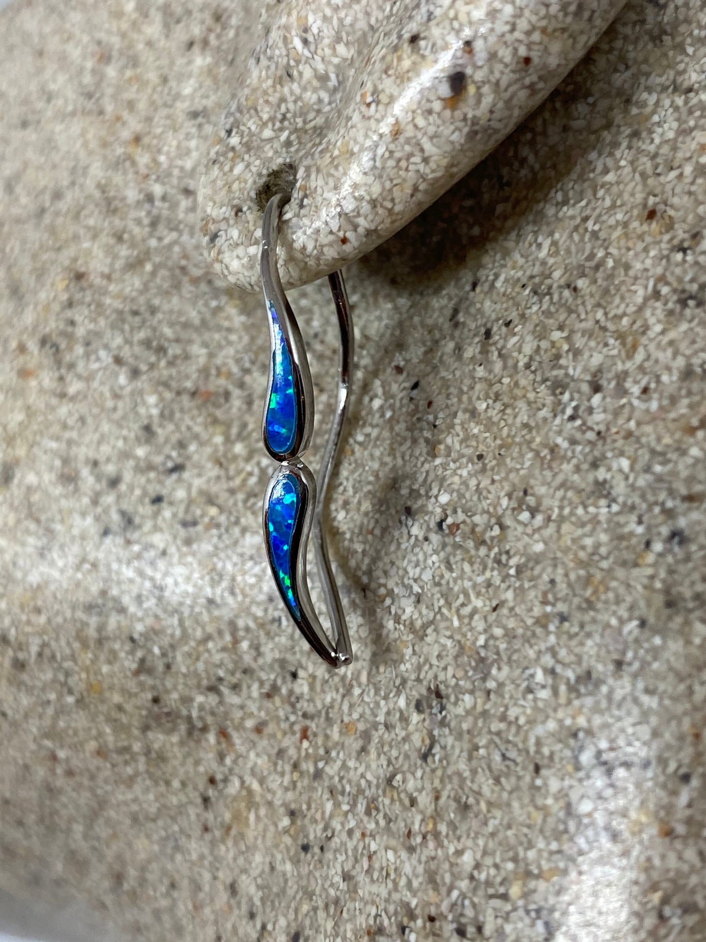 Vintage Opal Earrings Golden 925 Sterling Silver