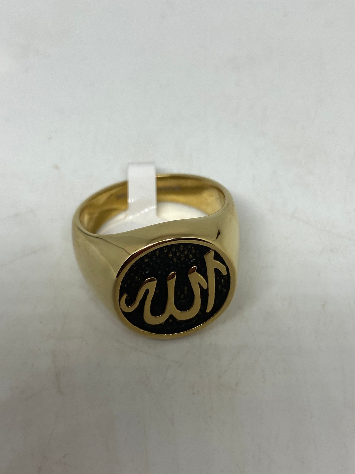 Vintage Golden Stainless Steel Prayer for all beginnings Mens Ring