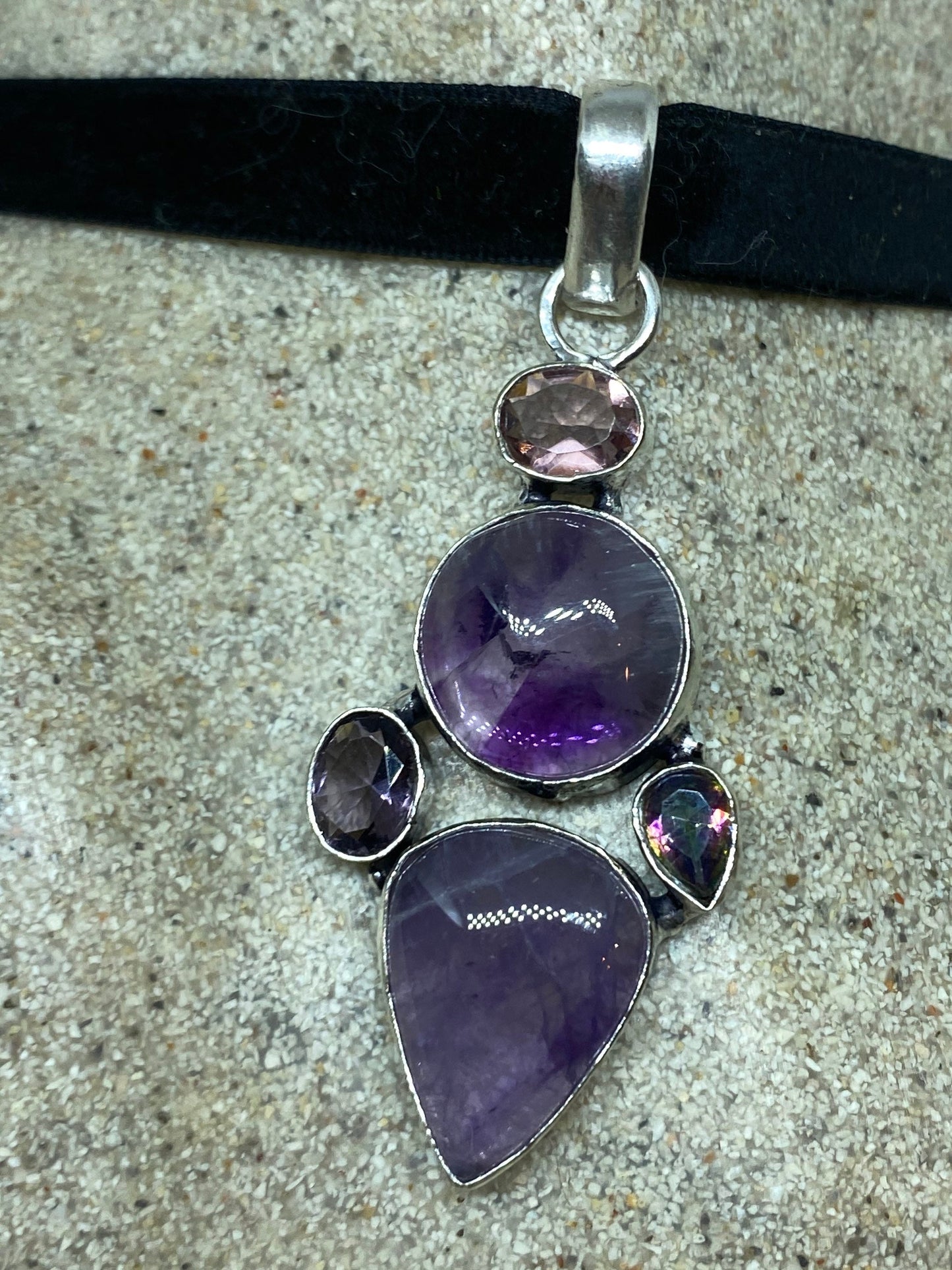 Vintage Purple Amethyst Choker Necklace