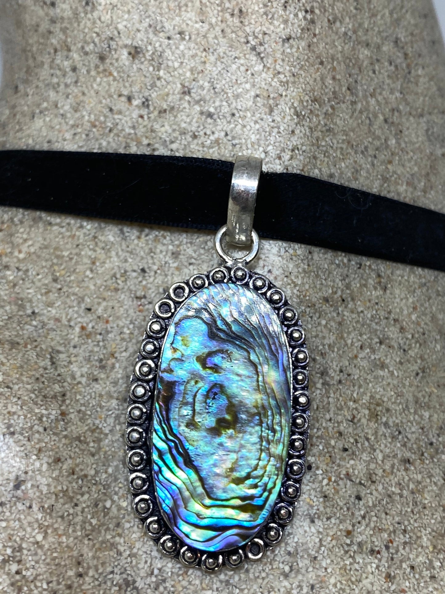 Vintage Genuine Antique Abalone Choker Necklace