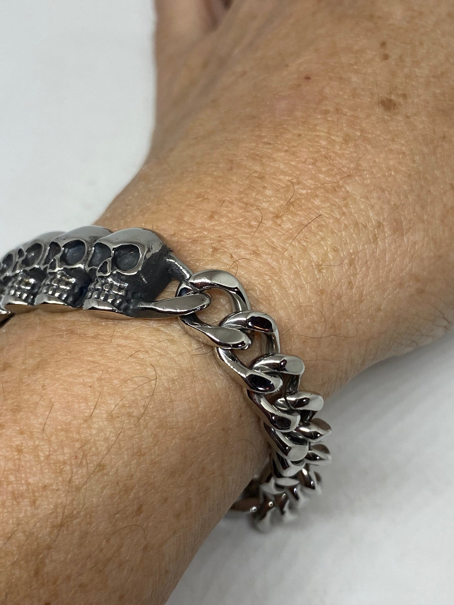 Vintage Style Unisex Men Stainless Steel Skull Bracelet