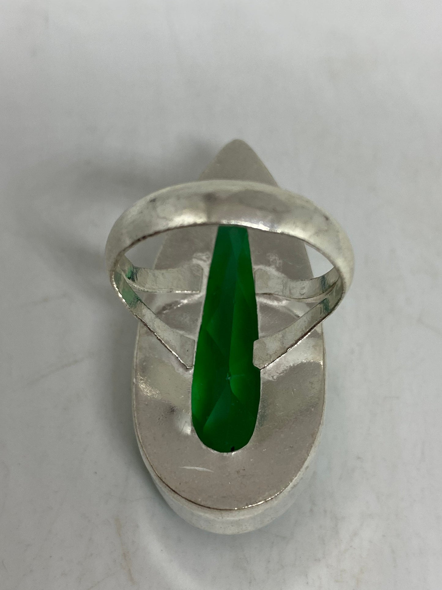 Vintage Aqua Vintage Art Glass Ring About 1 Inch Knuckle Ring