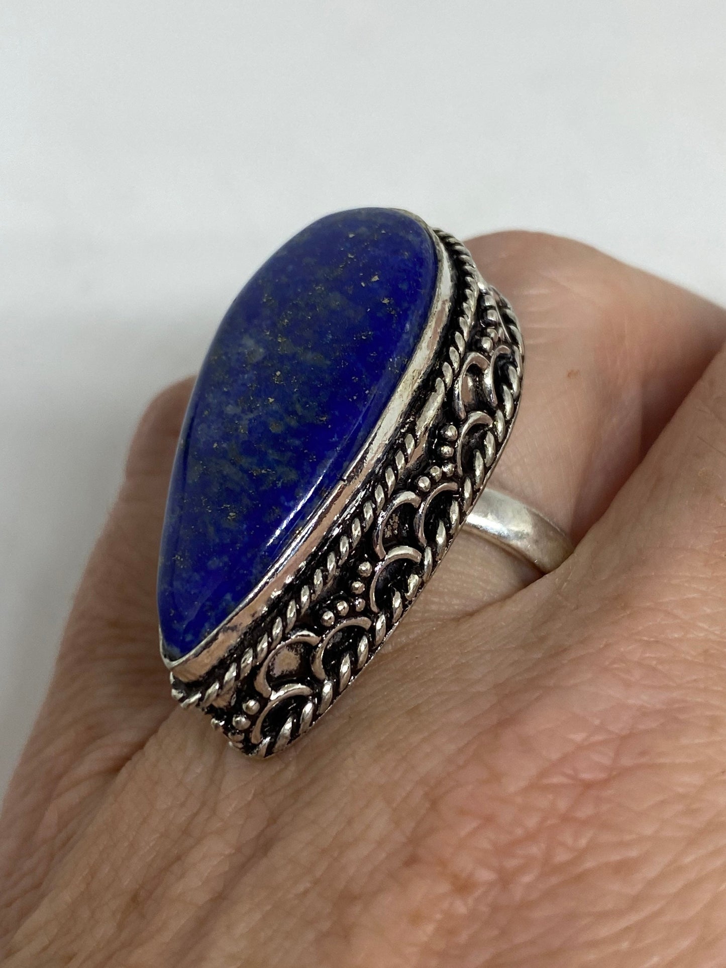 Vintage Blue Genuine Lapis Lazuli Ring Size 7