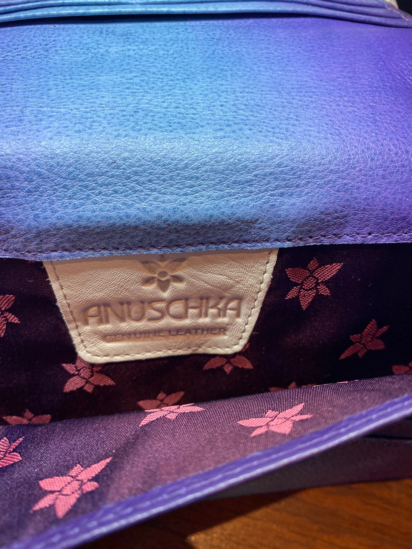 Hand Painted Paisley Genuine Leather Anushka Wallet Clutch Bag