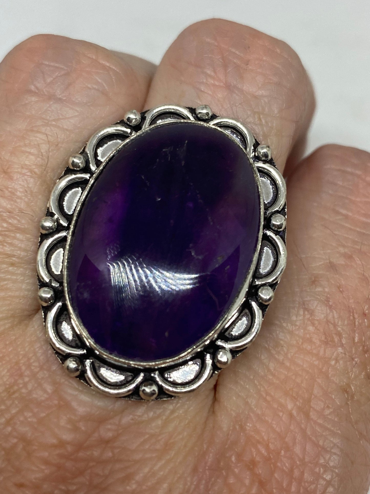 Vintage Genuine Amethyst Ring Size 6.5