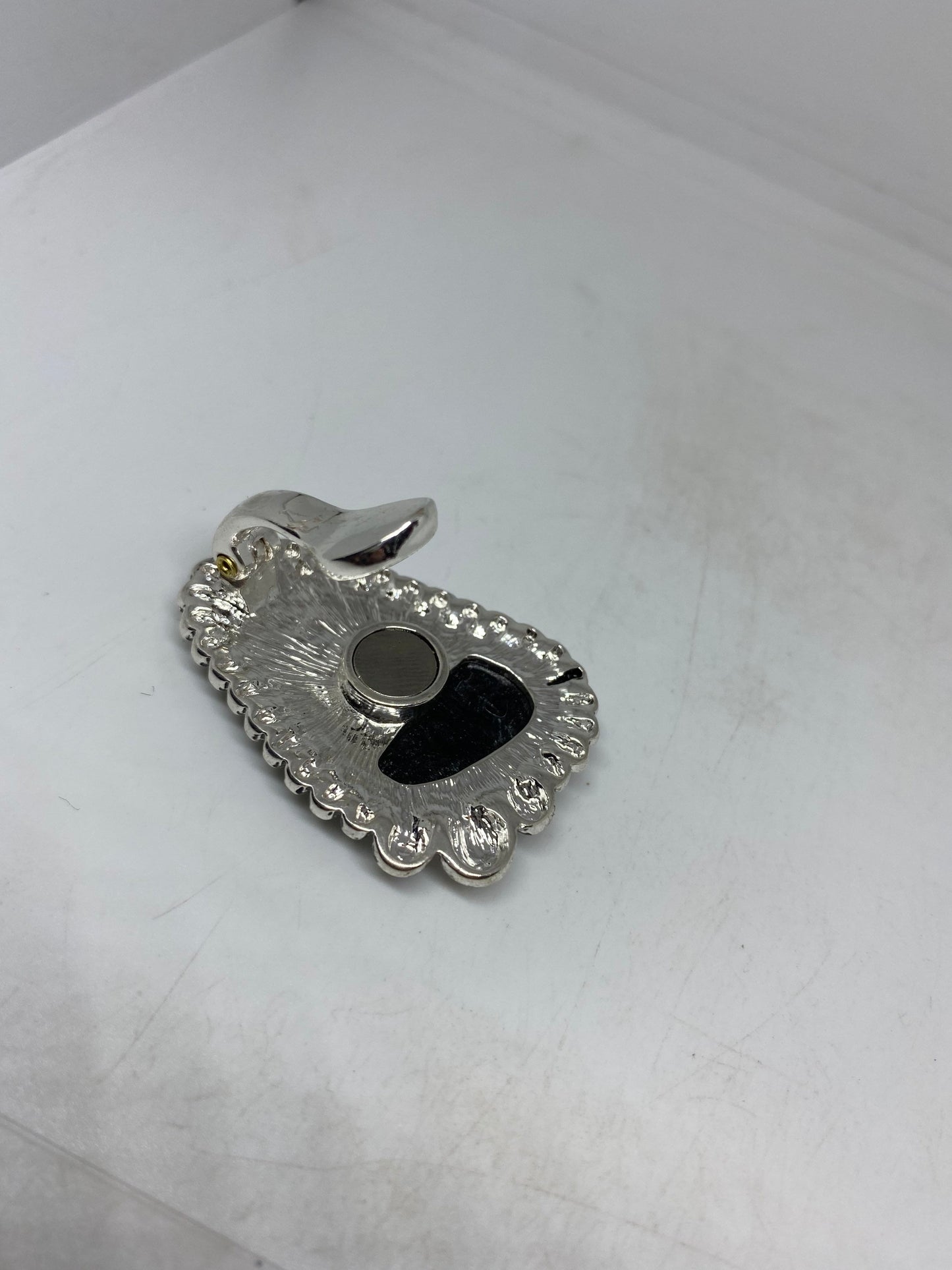 Blue Handmade Gothic Styled Silver Finished Genuine Abalone Butterfly Choker Necklace