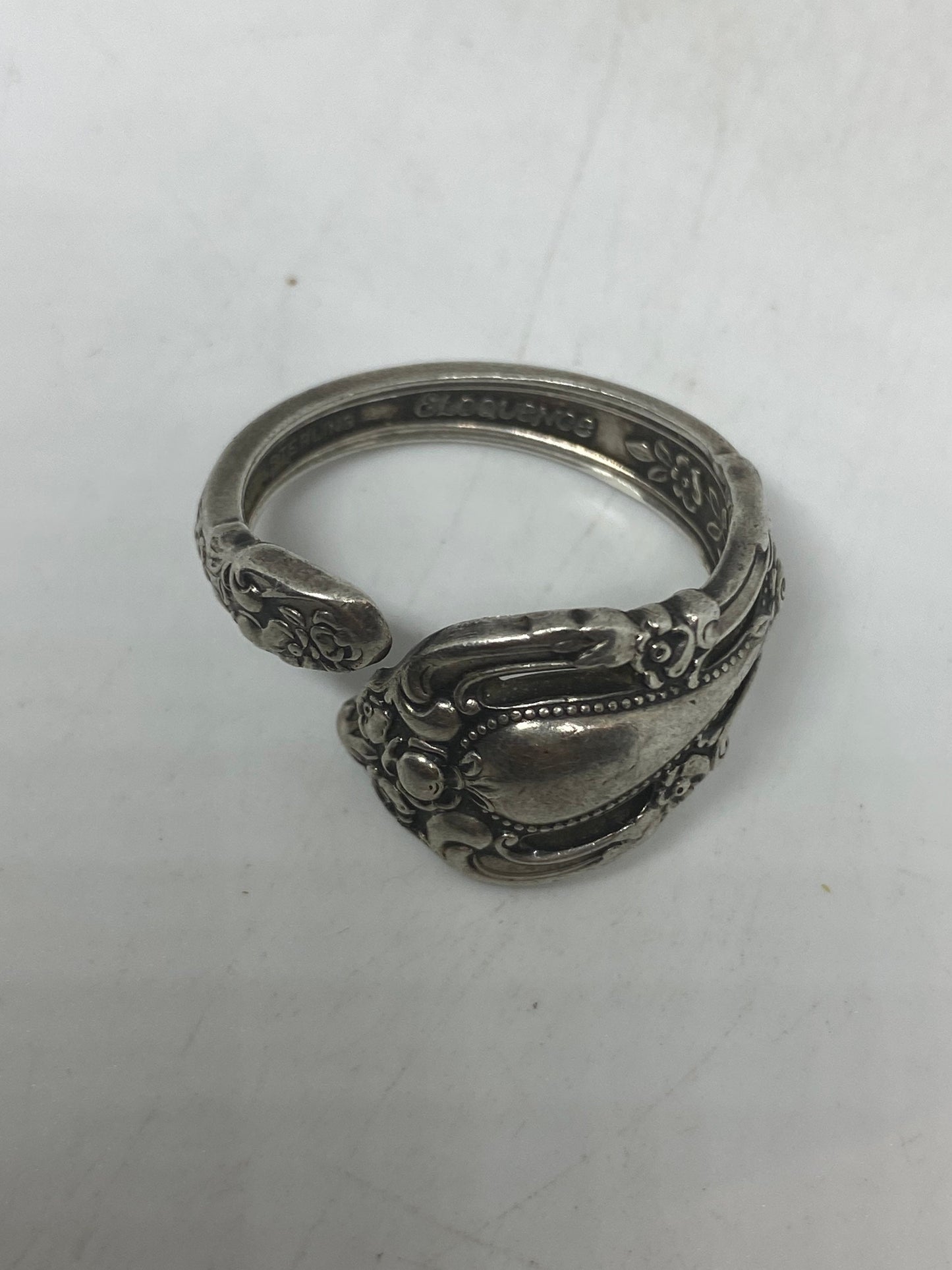Vintage Sterling Silver Spoon Handle Adjustable Ring