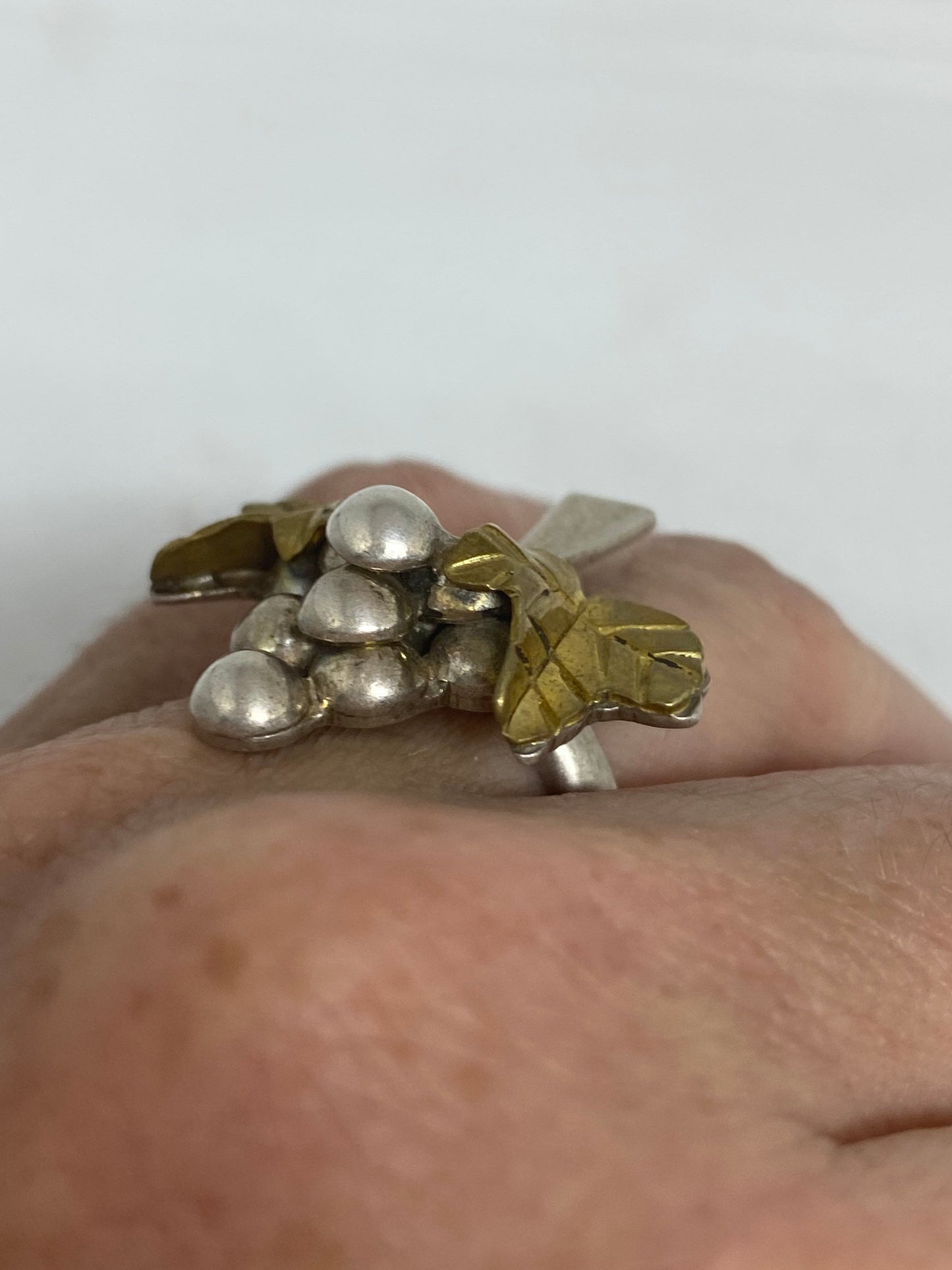 Vintage Grape Ring 925 Sterling Silver Antiqued Bronze Finish