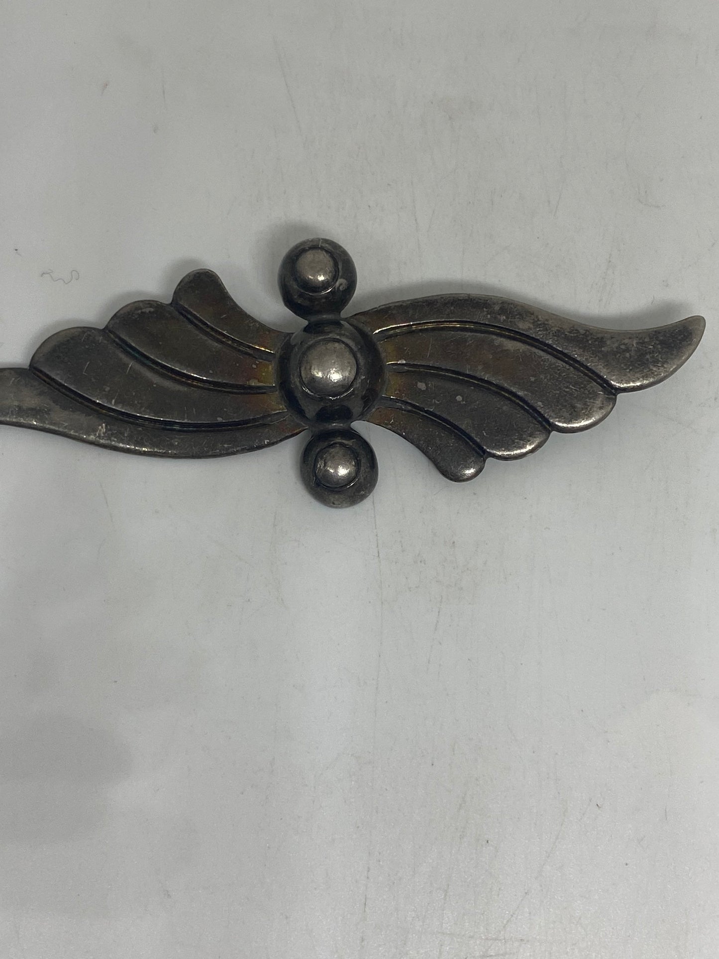 Vintage Hand Made Deco Flower 925 Sterling Silver Small Brooch Pin About an Inch