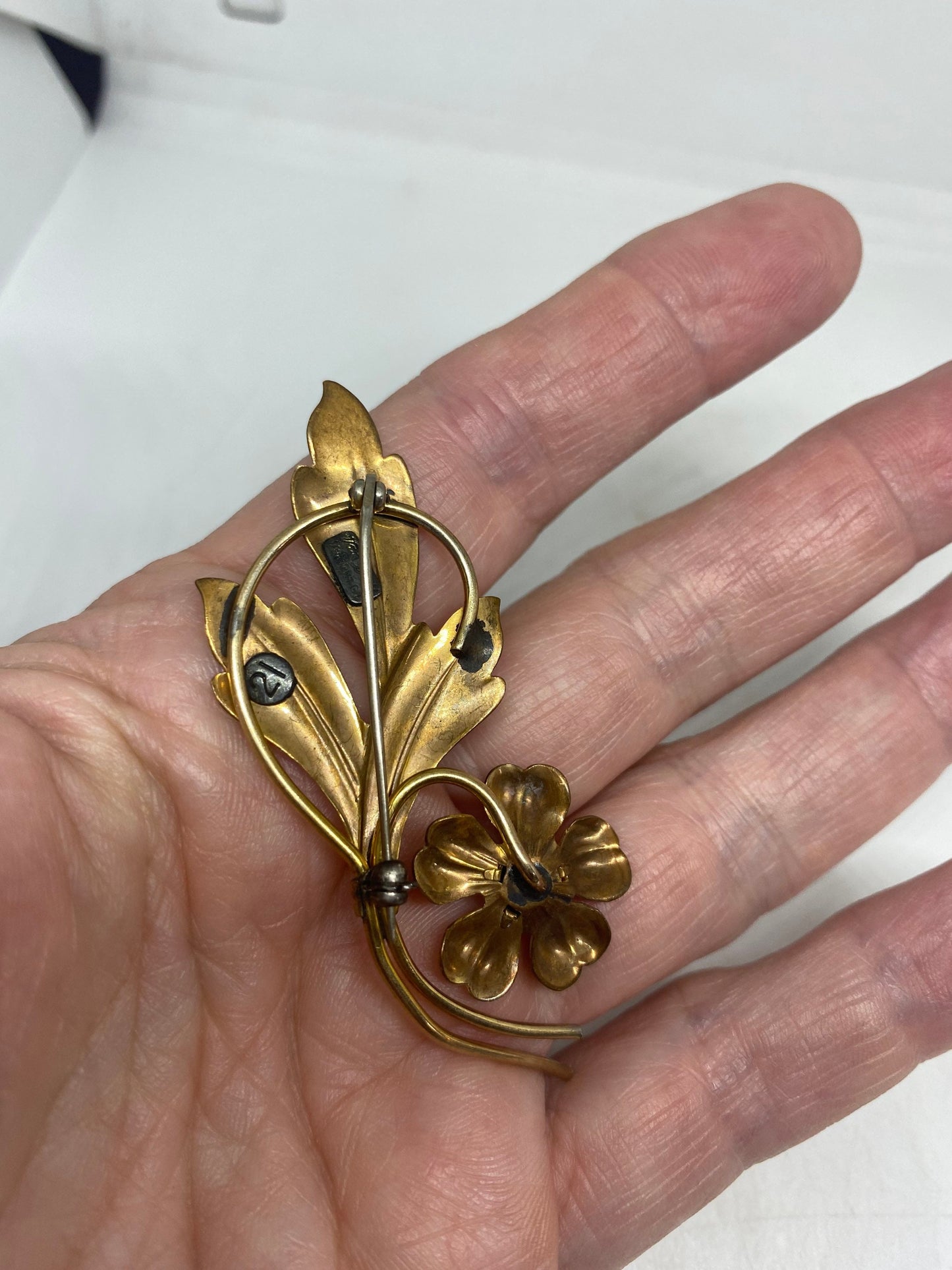 Vintage Flower Gold filled Brooch Pin