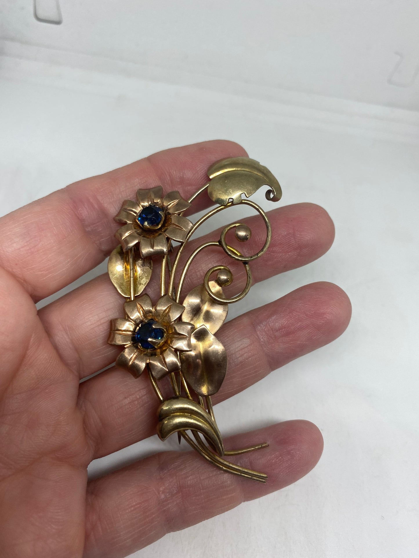 Vintage Flower Gold filled Brooch Pin