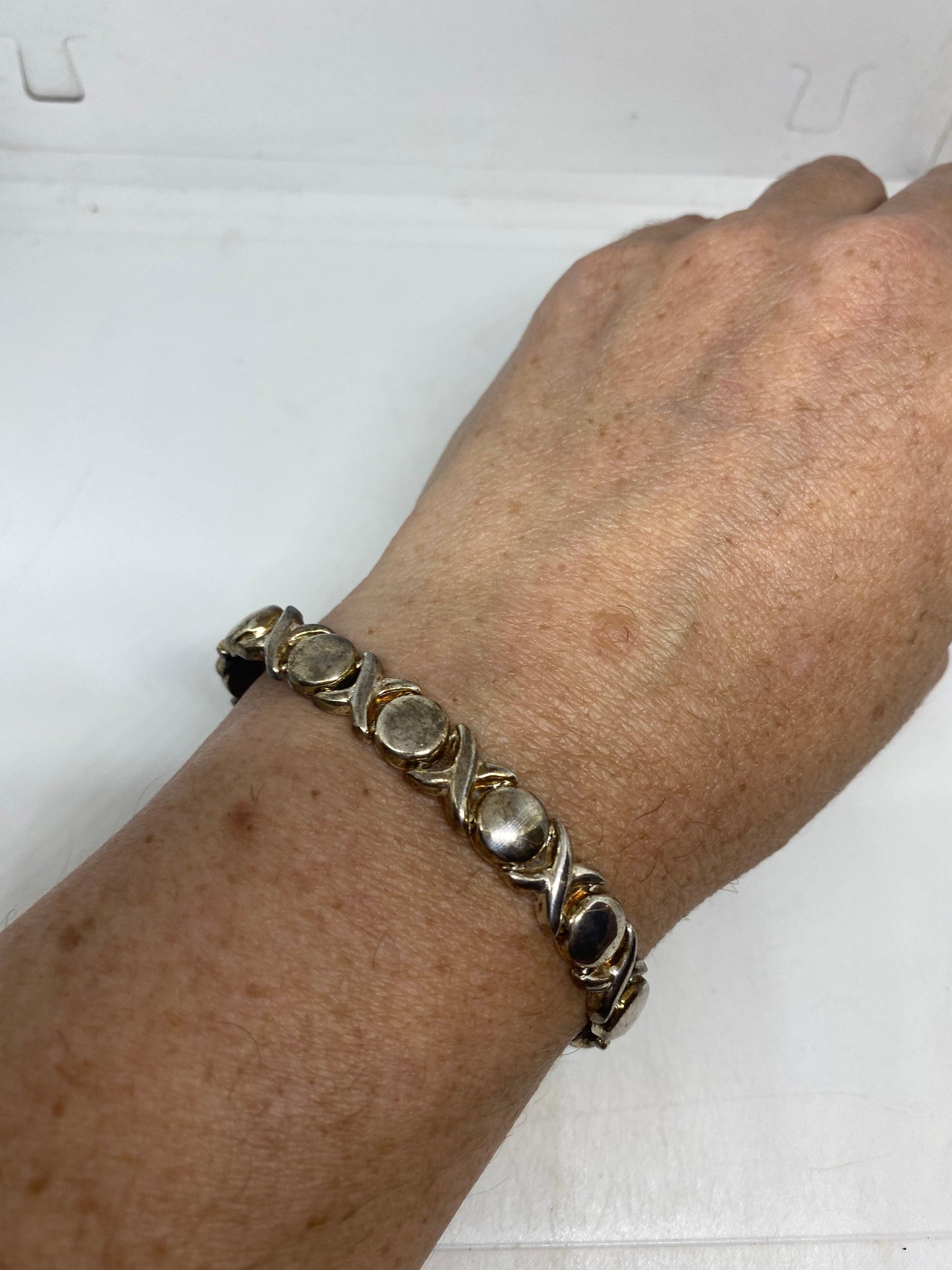 Vintage 925 Sterling Silver Link Charm Bracelet