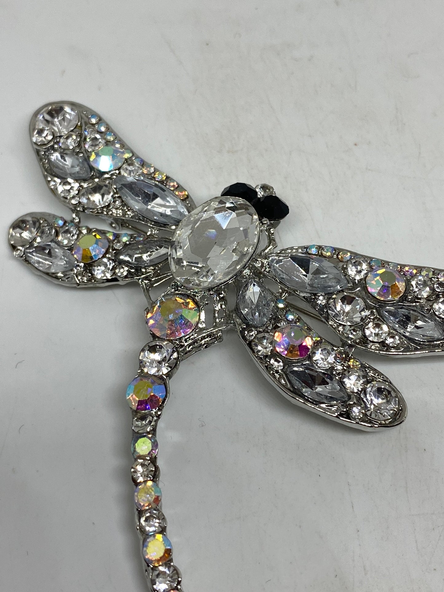 Gothic Styled Austrian Crystal Dragonfly Choker Necklace pin