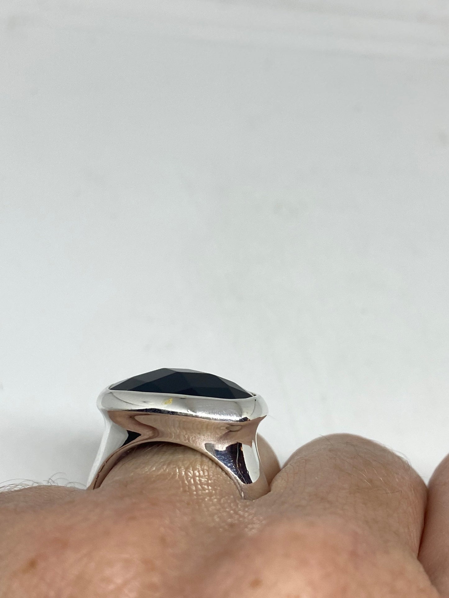 Vintage Black Onyx 925 Sterling Silver Ring