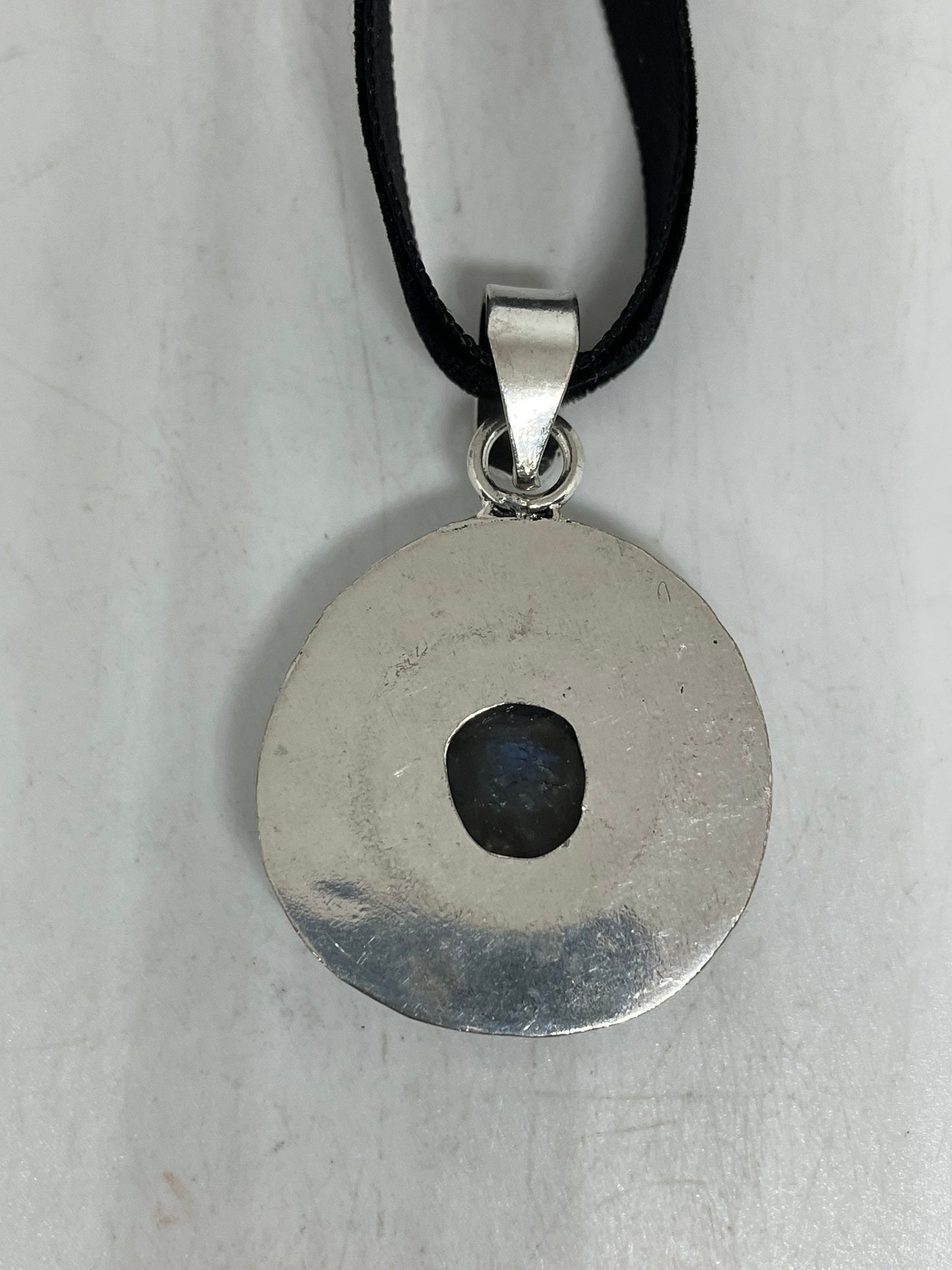 Vintage Rainbow Labradorite Choker Pendant Necklace
