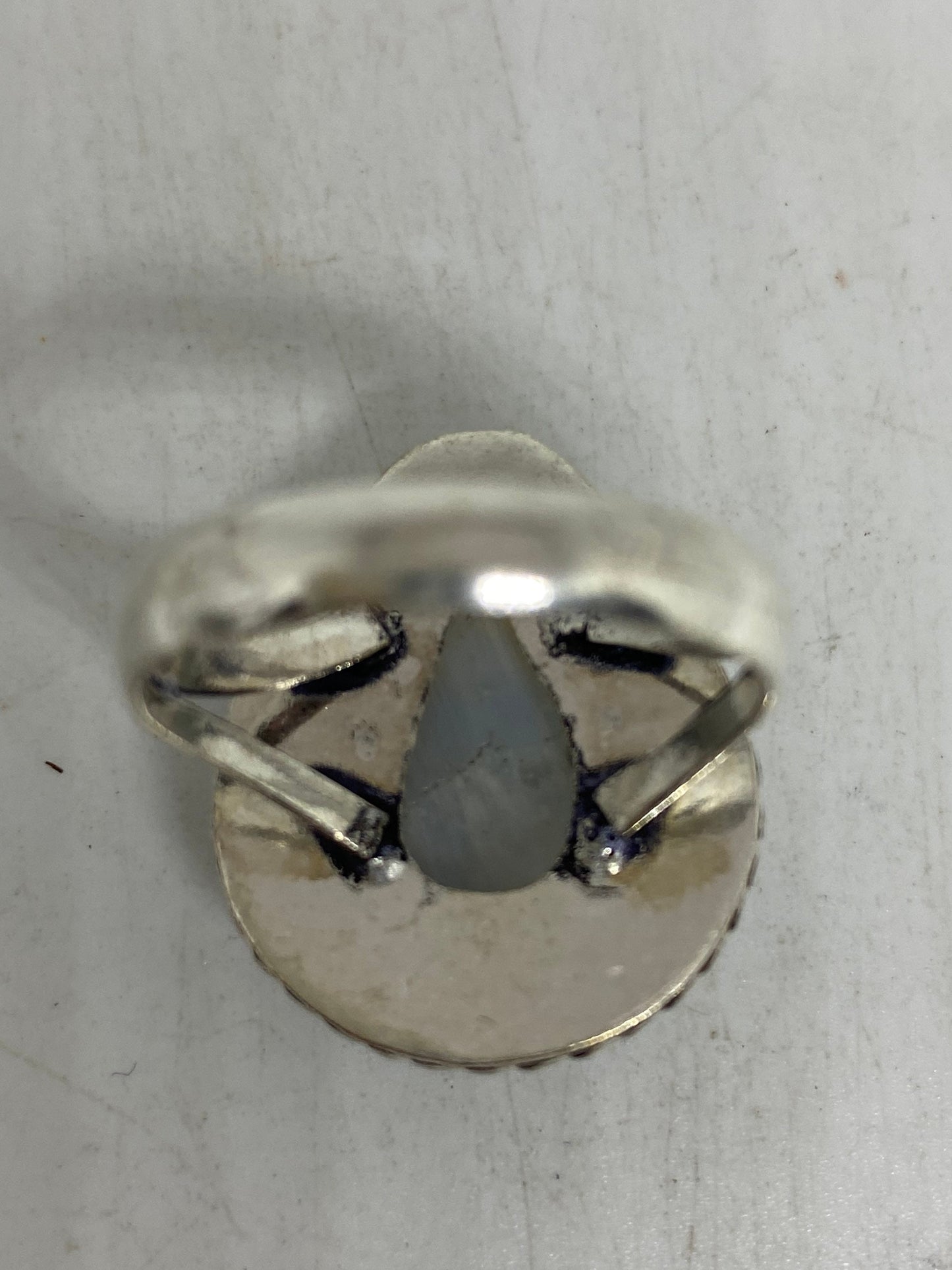 Vintage Genuine Rainbow Moonstone Ring