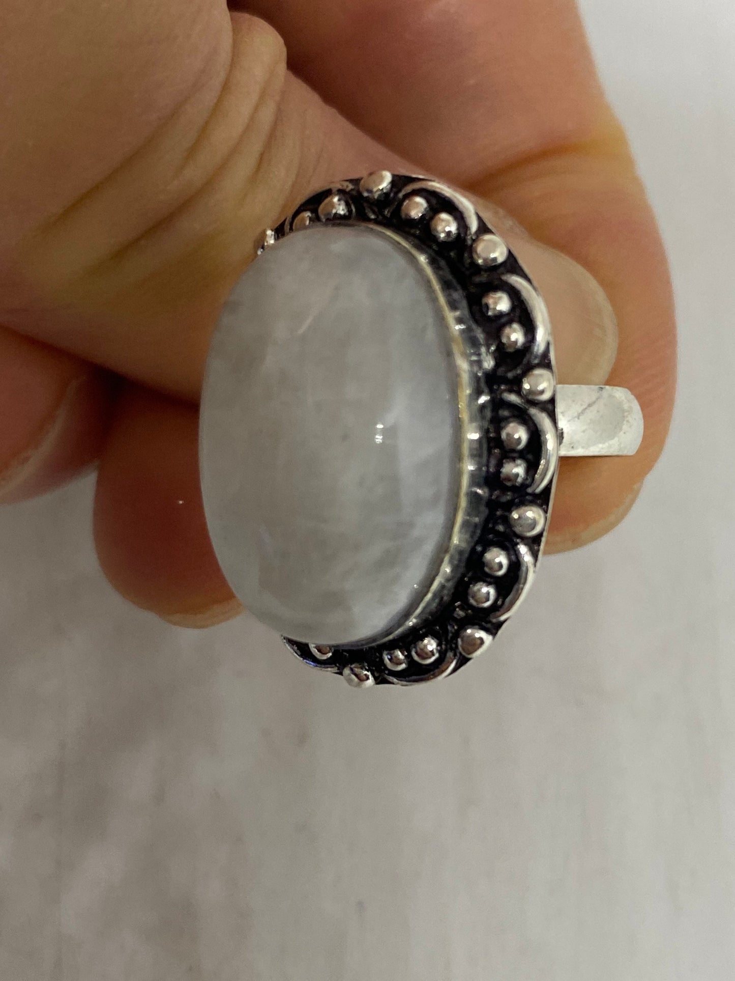 Vintage Genuine Rainbow Moonstone Ring