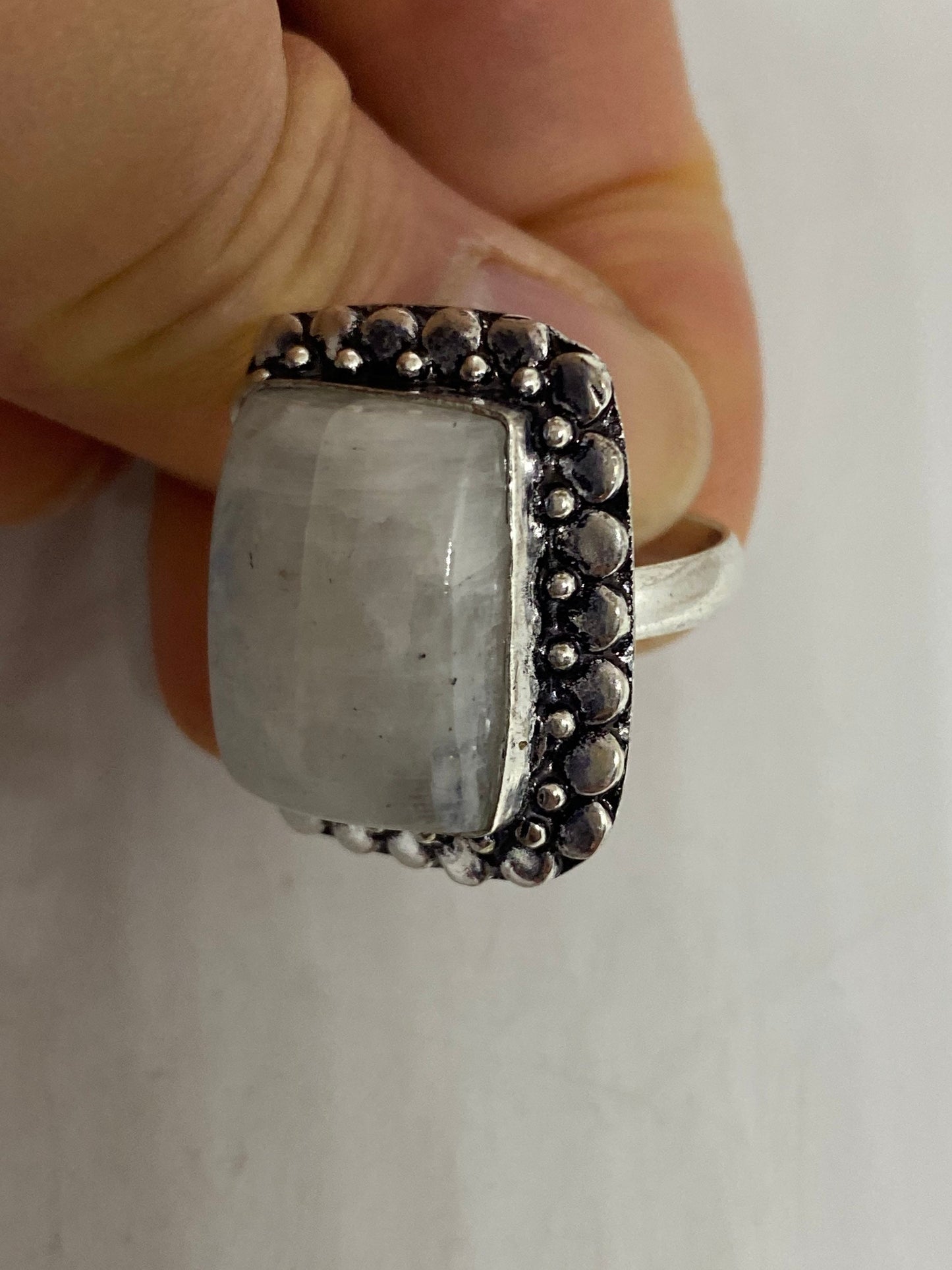 Vintage Genuine Rainbow Moonstone Ring