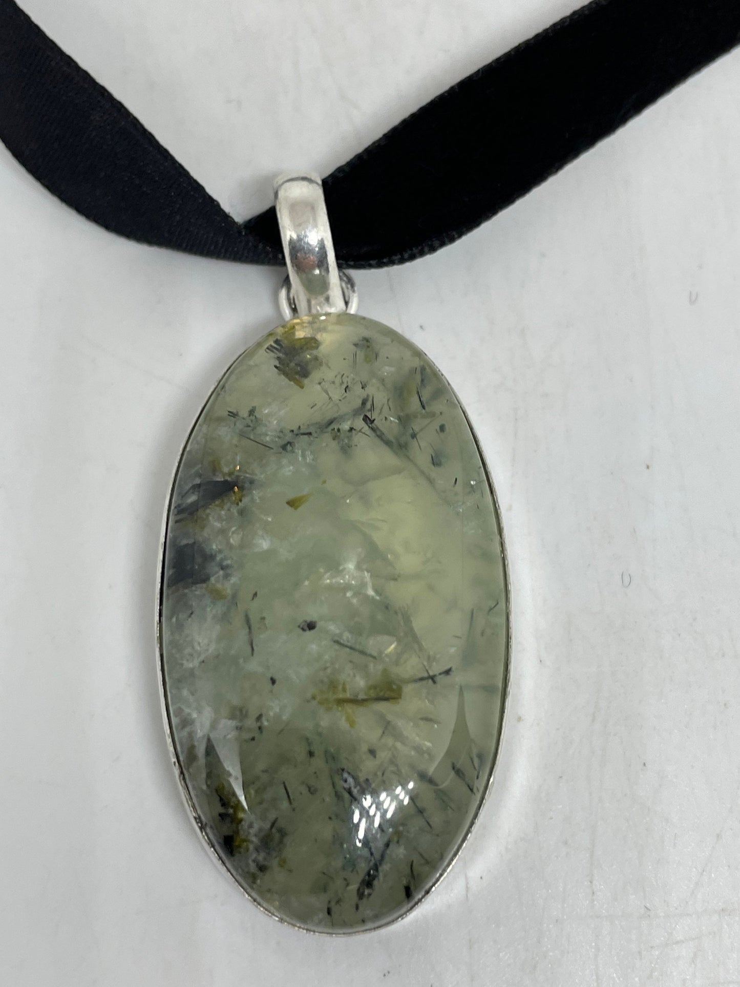 Handmade Vintage Green Aventurine Crystal Choker Pendant