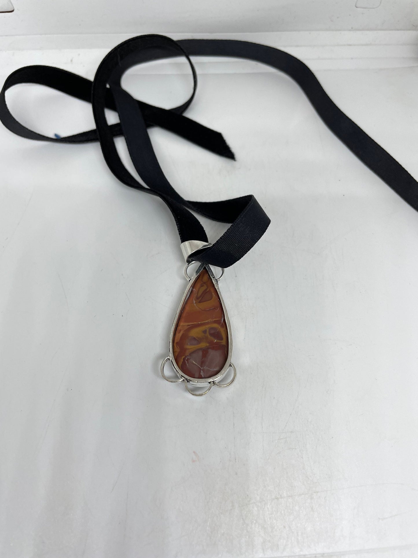 Vintage Carnelian agate Choker Necklace Pendant