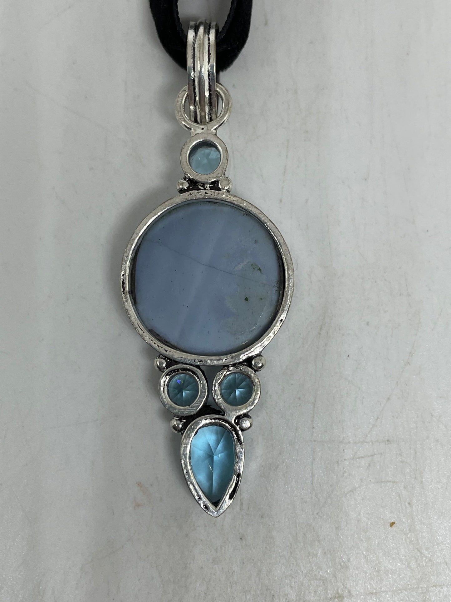Hand Made Blue chalcedony Choker Necklace